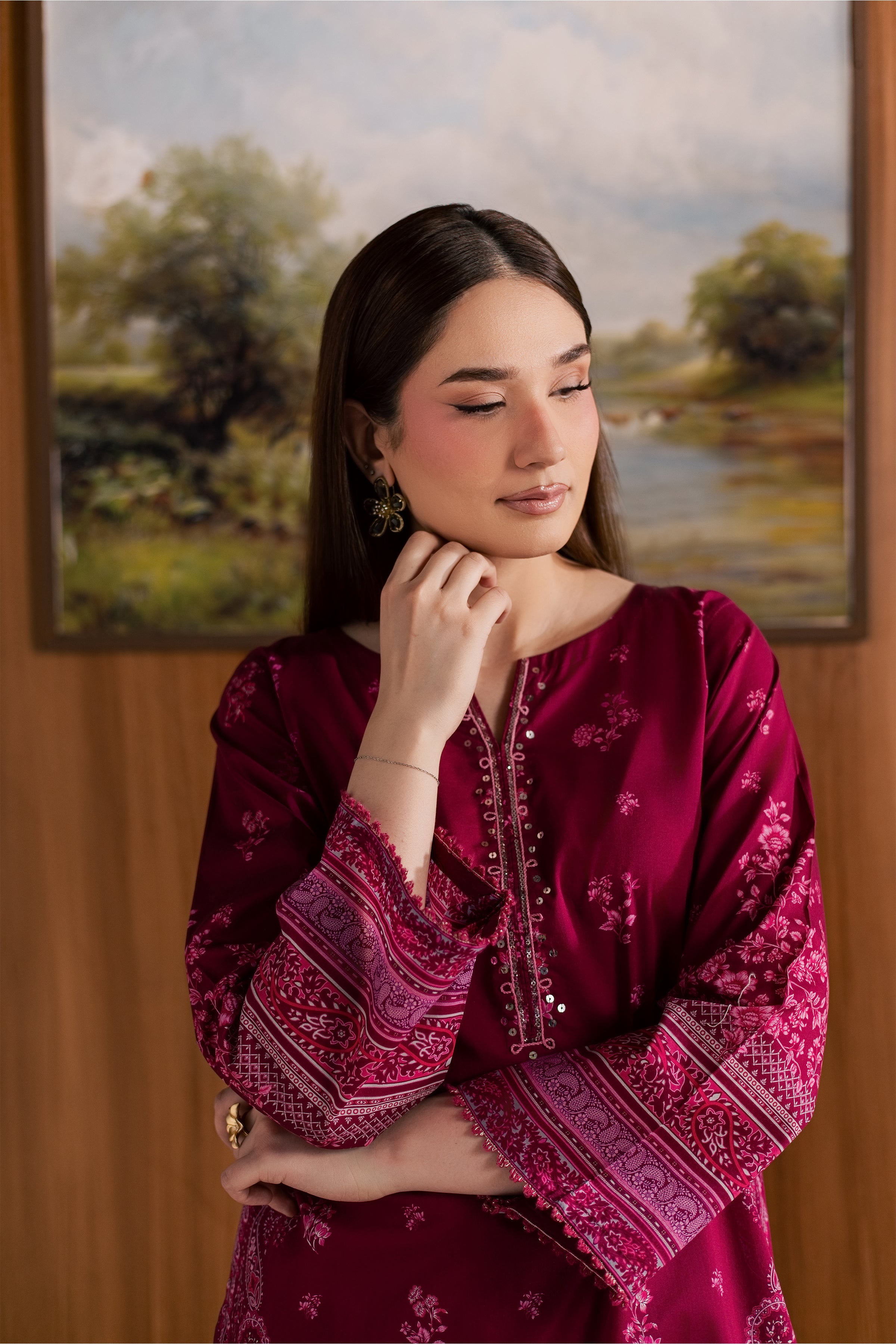 Pink Moana 2Pc - Printed Lawn Dress BATIKSS26 BATIK XS / Pink / Lawn-S / Pink / Lawn-M / Pink / Lawn-L / Pink / Lawn-XL / Pink / Lawn