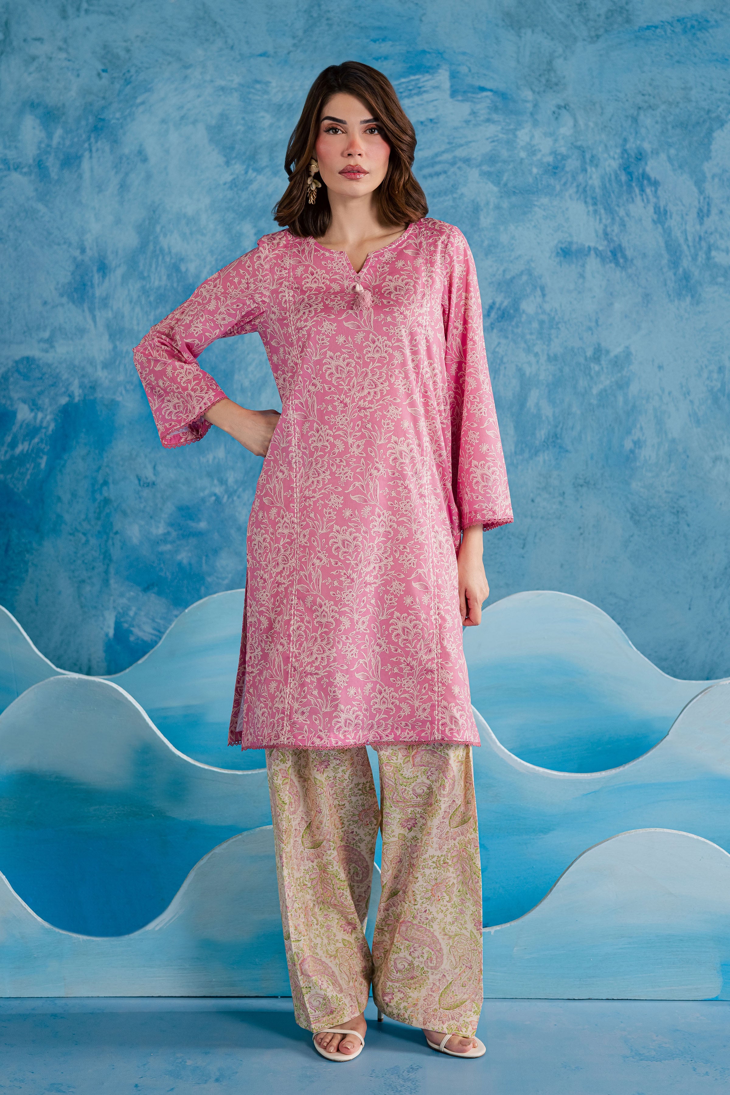 Pink Serena 2Pc - Printed Lawn Dress BATIKSS26 BATIK XS / Pink / Lawn-S / Pink / Lawn-M / Pink / Lawn-L / Pink / Lawn-XL / Pink / Lawn