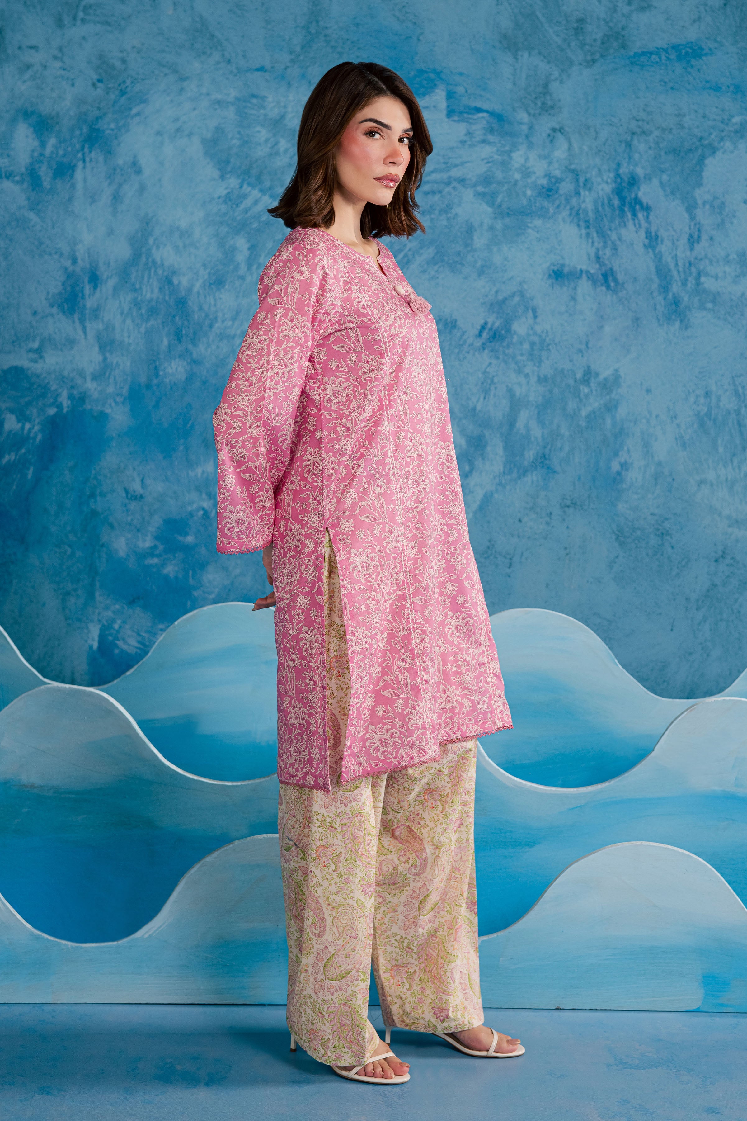 Pink Serena 2Pc - Printed Lawn Dress BATIKSS26 BATIK XS / Pink / Lawn-S / Pink / Lawn-M / Pink / Lawn-L / Pink / Lawn-XL / Pink / Lawn