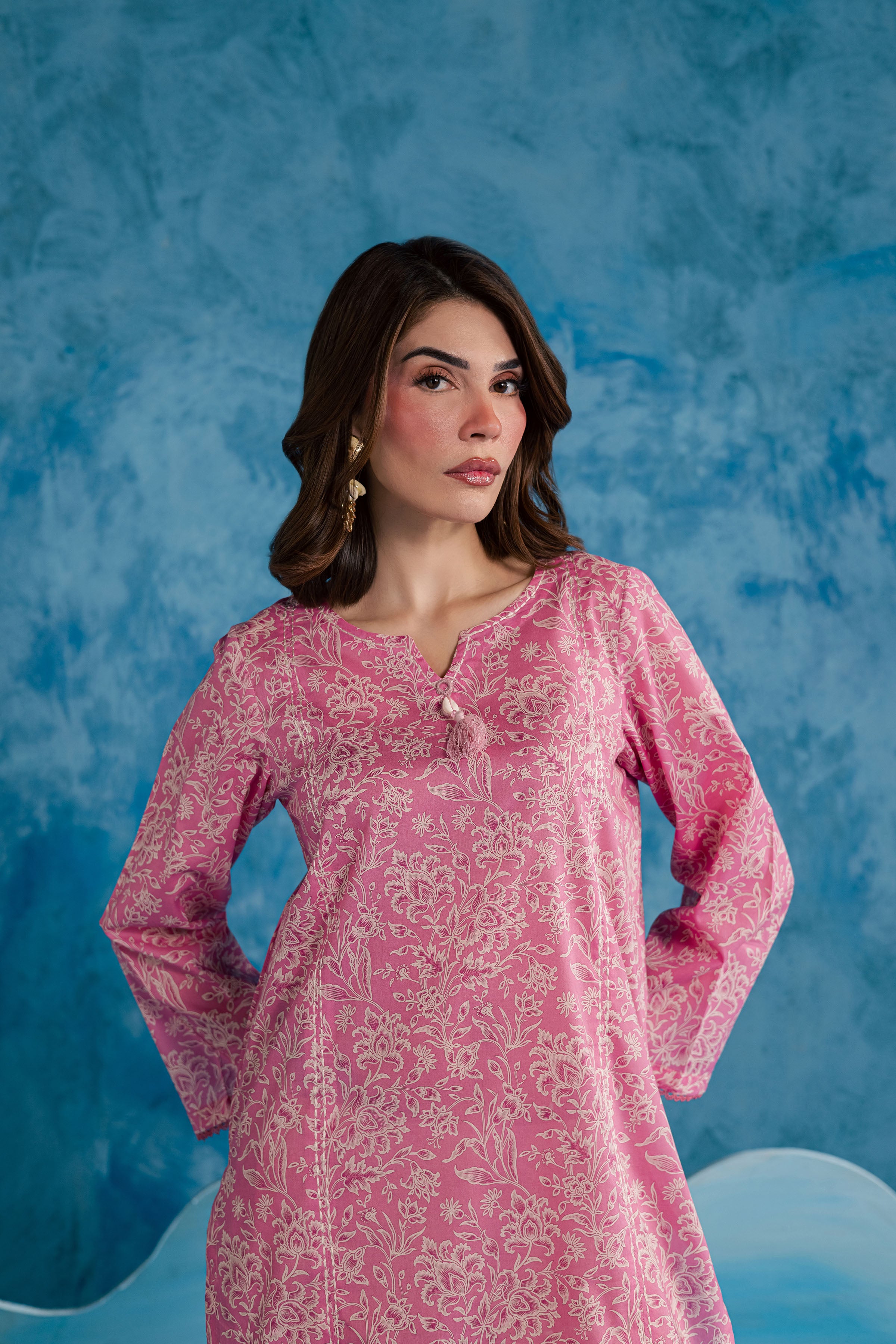 Pink Serena 2Pc - Printed Lawn Dress BATIKSS26 BATIK XS / Pink / Lawn-S / Pink / Lawn-M / Pink / Lawn-L / Pink / Lawn-XL / Pink / Lawn