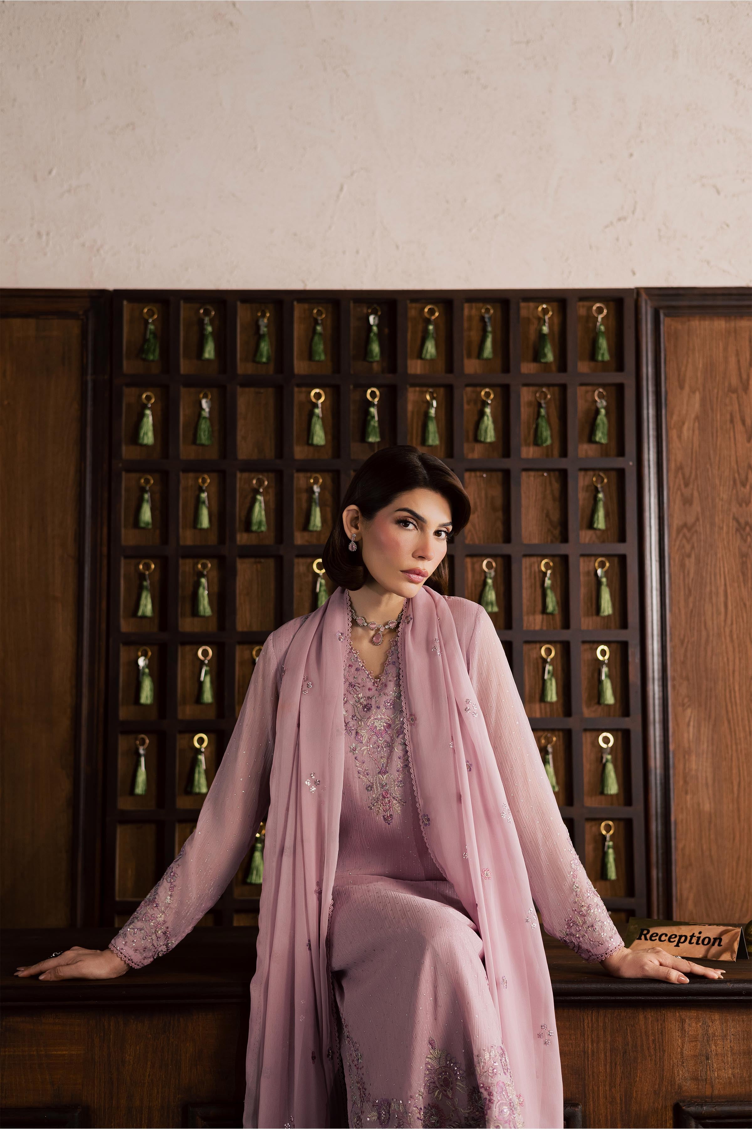 Pink Zimal 3Pc - Festive Luxury Formal BATIKSS26 BATIK S / Pink / Zari Crinkle-M / Pink / Zari Crinkle-L / Pink / Zari Crinkle