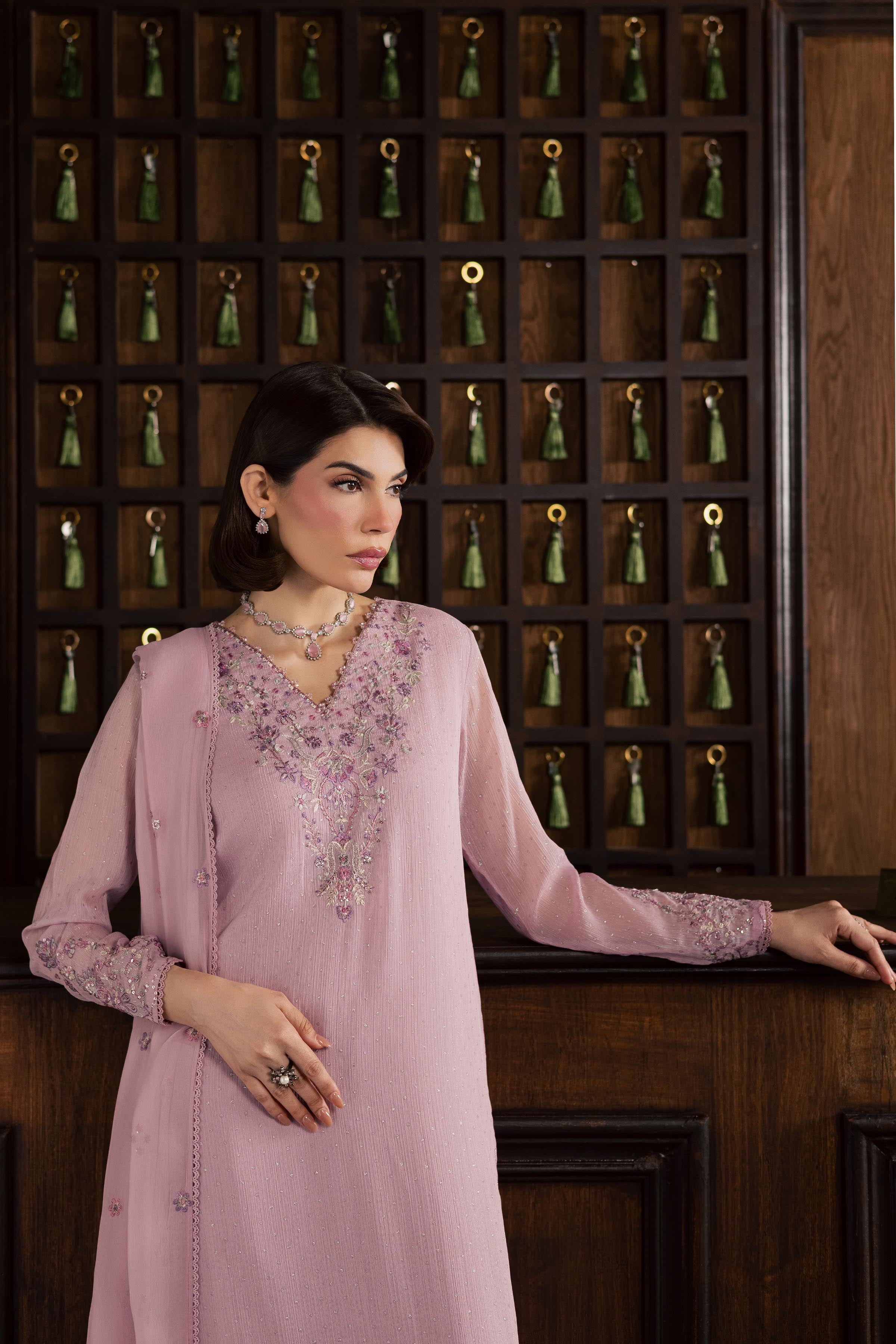 Pink Zimal 3Pc - Festive Luxury Formal BATIKSS26 BATIK S / Pink / Zari Crinkle-M / Pink / Zari Crinkle-L / Pink / Zari Crinkle