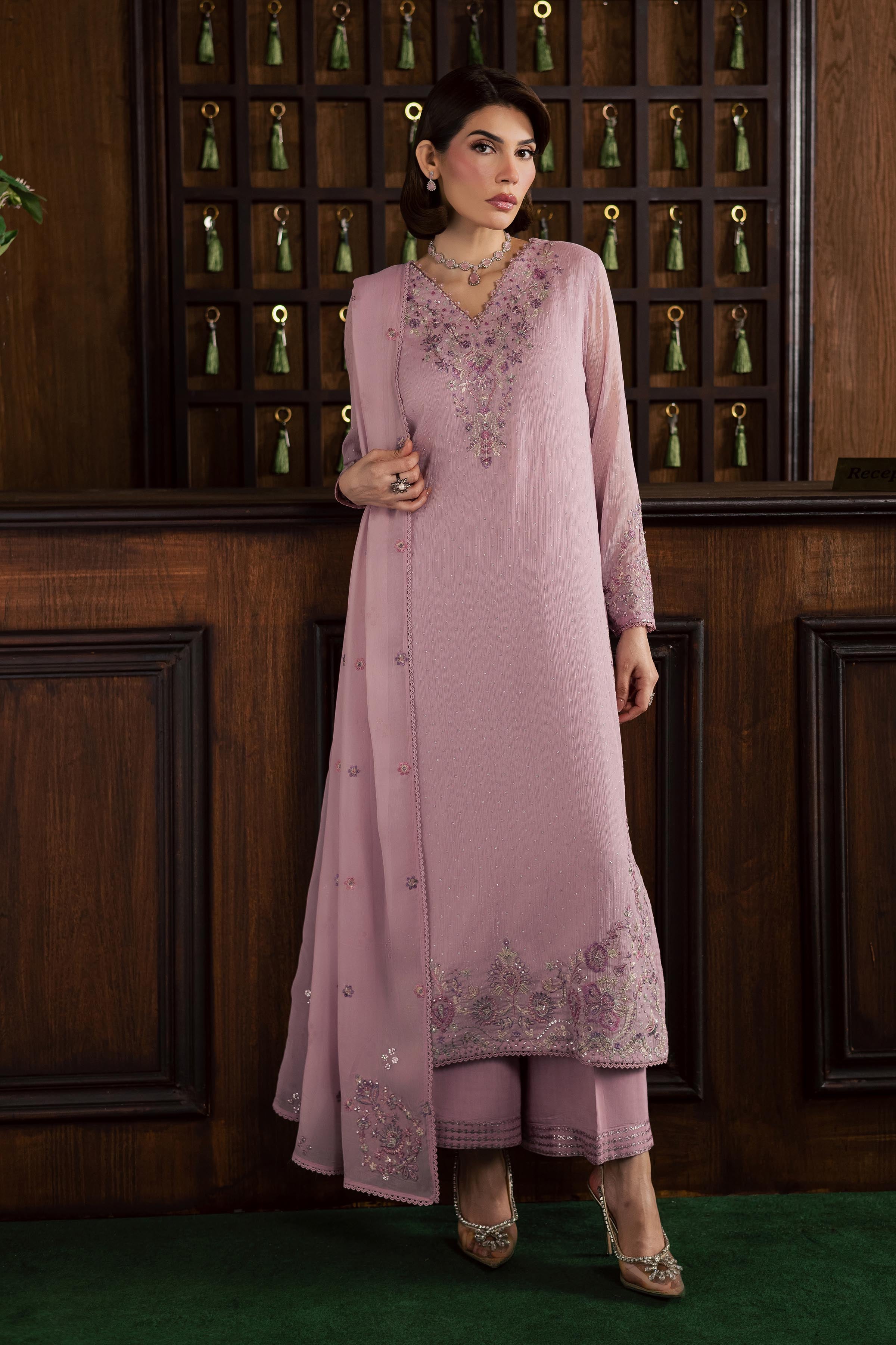 Pink Zimal 3Pc - Festive Luxury Formal BATIKSS26 BATIK S / Pink / Zari Crinkle-M / Pink / Zari Crinkle-L / Pink / Zari Crinkle