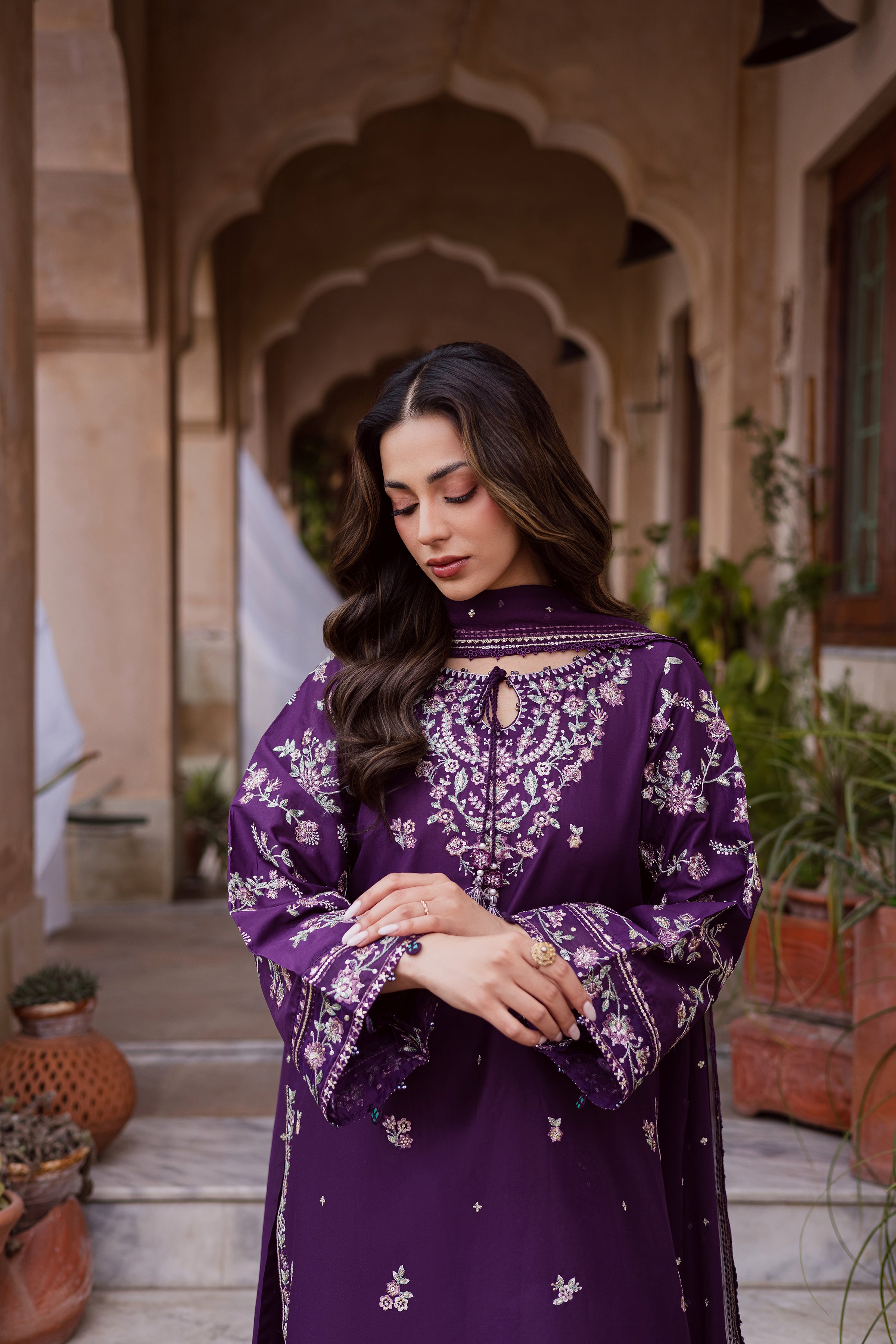 Plum Haze 3Pc - Festive Embroidered Lawn BATIKEID2026 BATIK XS / Purple / Pima Lawn-S / Purple / Pima Lawn-M / Purple / Pima Lawn-L / Purple / Pima Lawn-XL / Purple / Pima Lawn