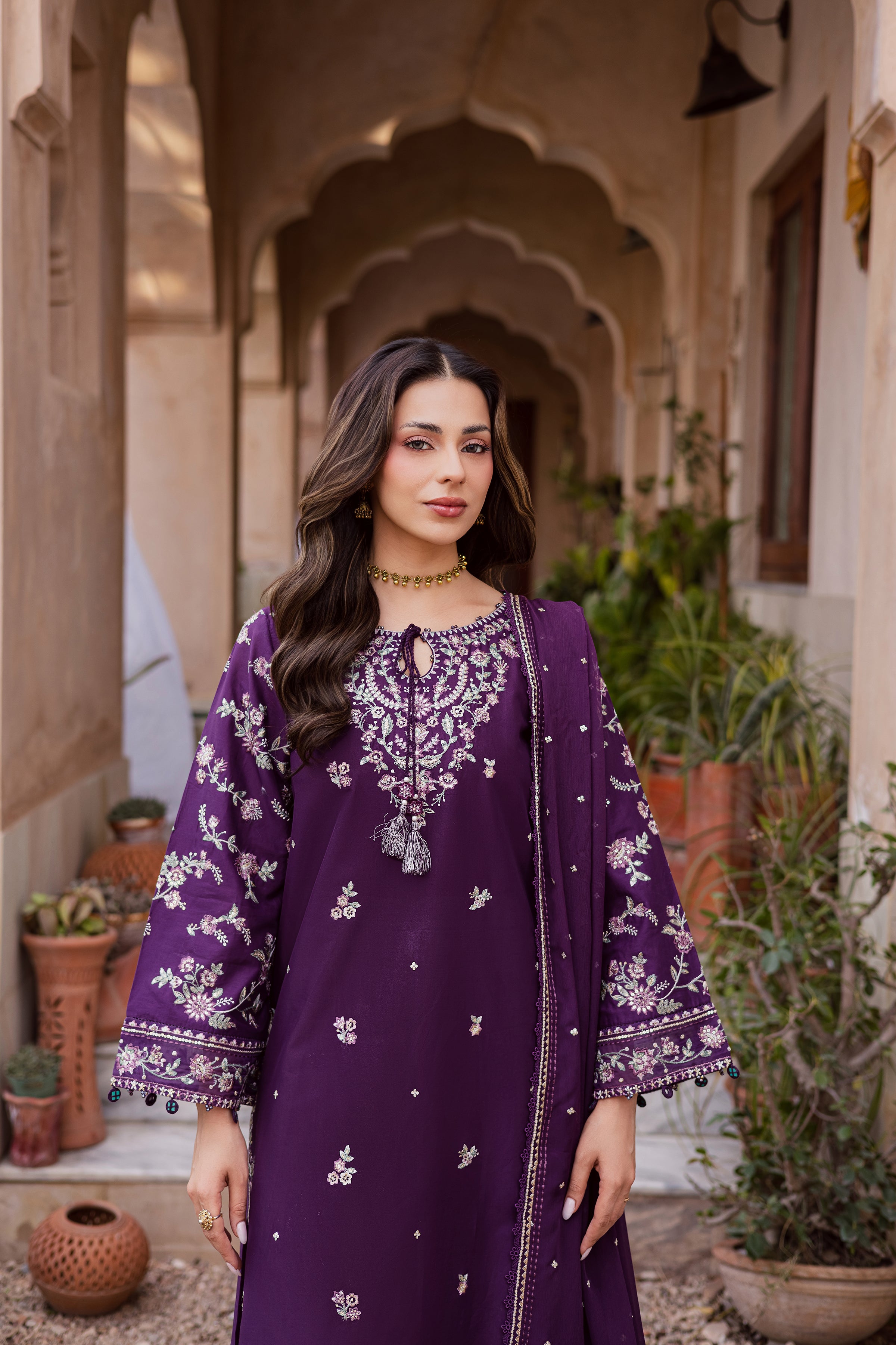 Plum Haze 3Pc - Festive Embroidered Lawn BATIKEID2026 BATIK XS / Purple / Pima Lawn-S / Purple / Pima Lawn-M / Purple / Pima Lawn-L / Purple / Pima Lawn-XL / Purple / Pima Lawn