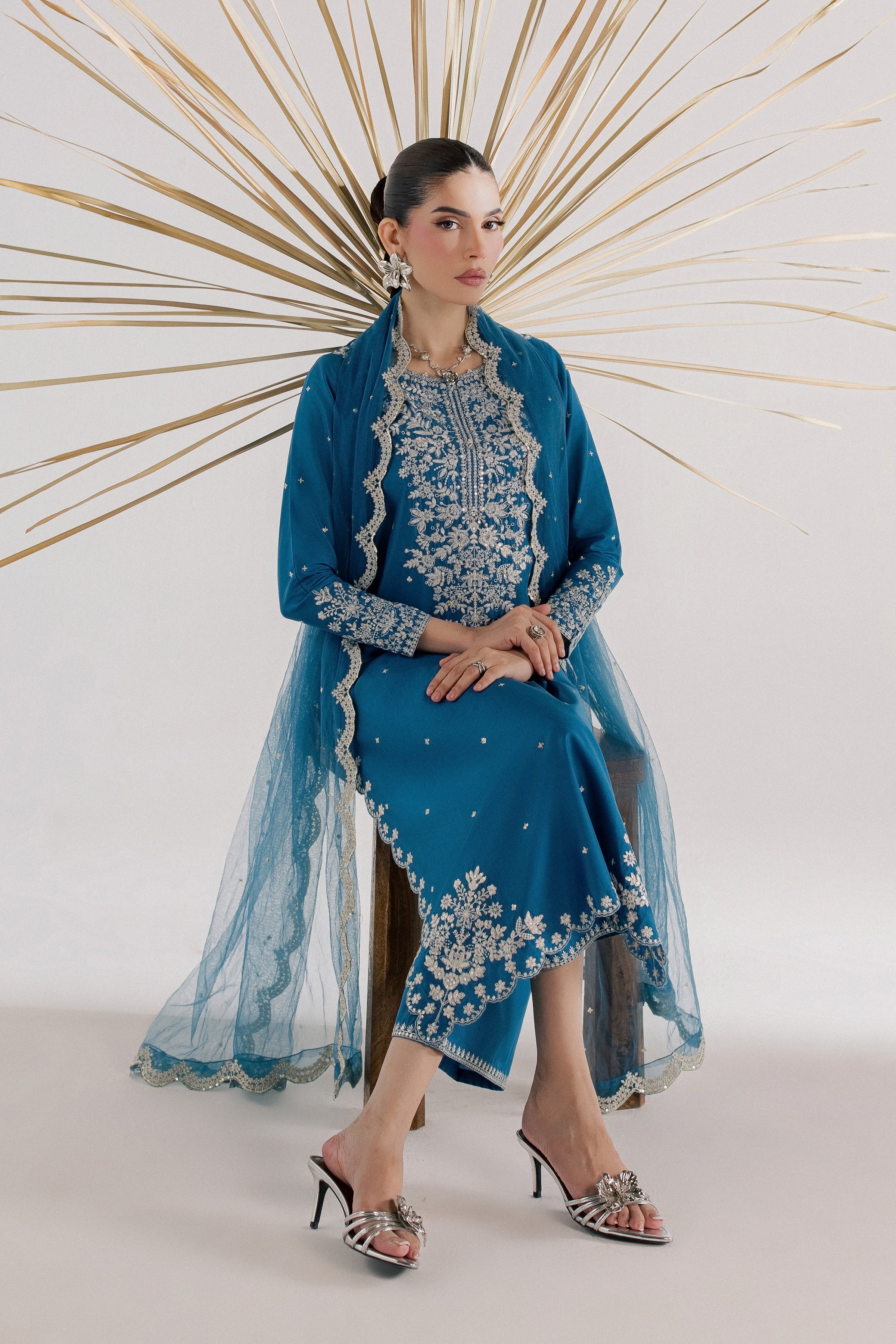 Pomeline 3Pc - Luxury Embroidered Lawn BATIKSS26 BATIK XS / Celestial / Pima Lawn-S / Celestial / Pima Lawn-M / Celestial / Pima Lawn-L / Celestial / Pima Lawn-XL / Celestial / Pima Lawn