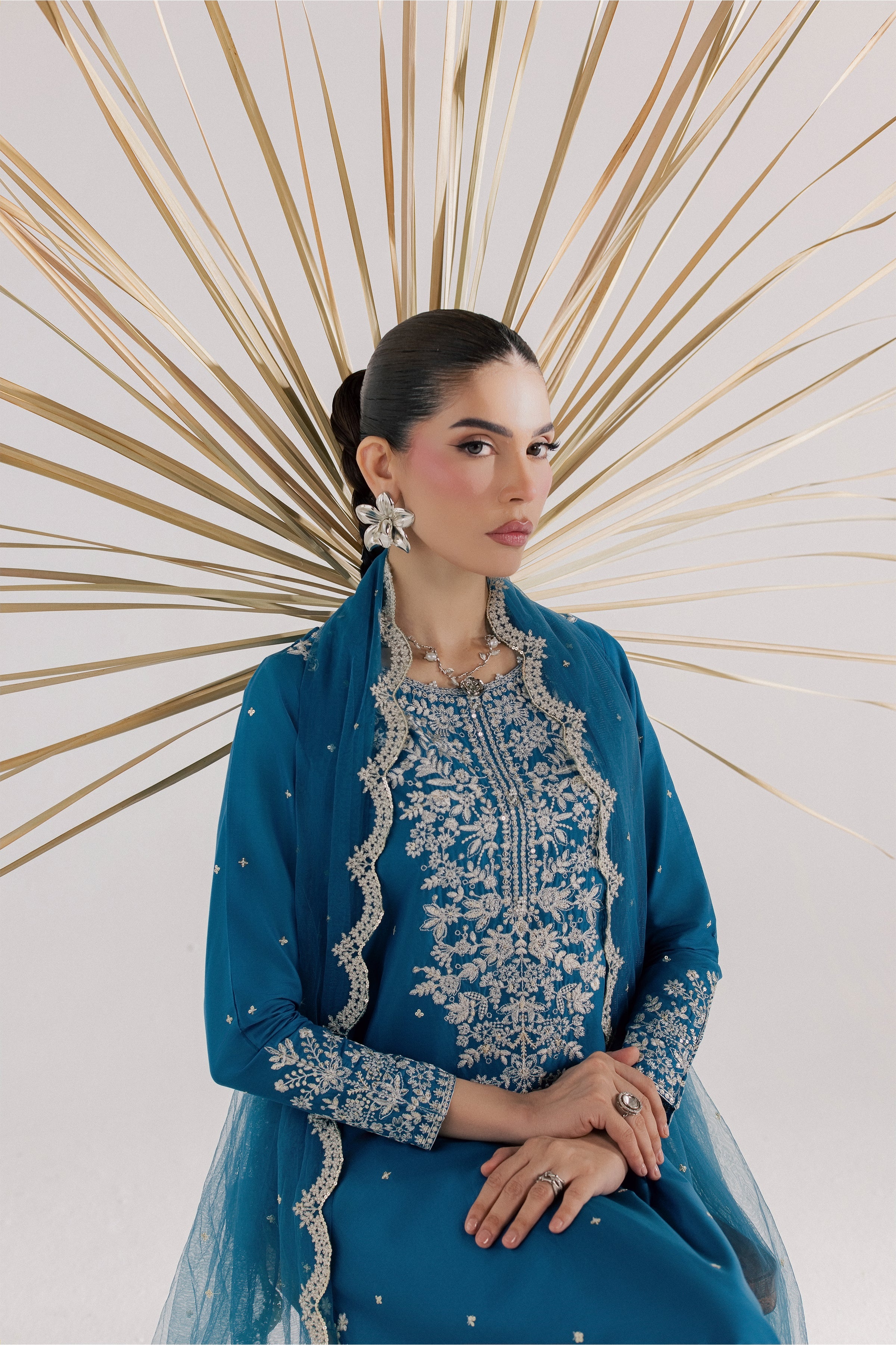 Pomeline 3Pc - Luxury Embroidered Lawn BATIKSS26 BATIK XS / Celestial / Pima Lawn-S / Celestial / Pima Lawn-M / Celestial / Pima Lawn-L / Celestial / Pima Lawn-XL / Celestial / Pima Lawn