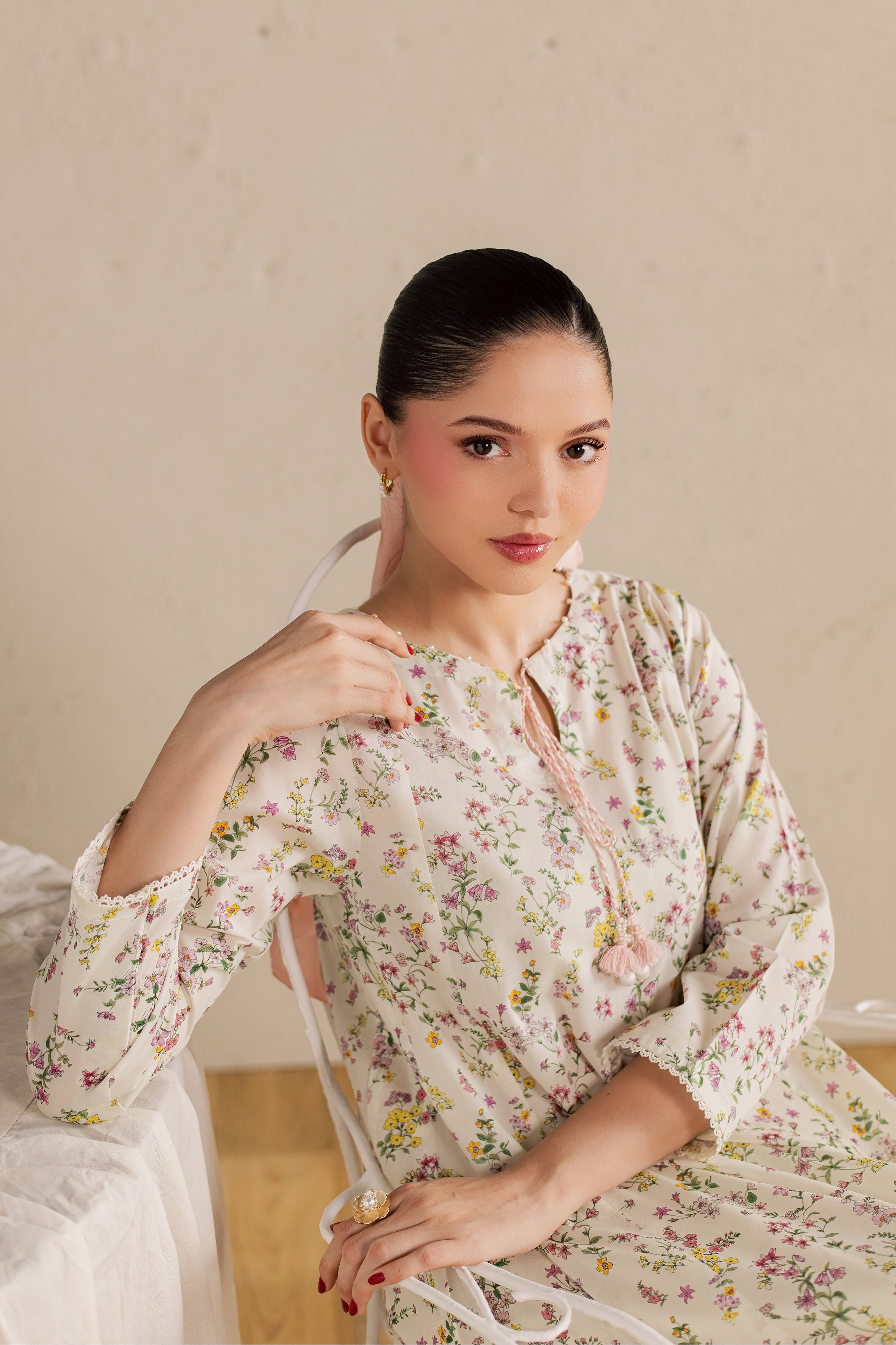 Ponyo 2Pc - Printed Lawn Dress BATIKSS26 BATIK XS / Off White / Lawn-S / Off White / Lawn-M / Off White / Lawn-L / Off White / Lawn-XL / Off White / Lawn