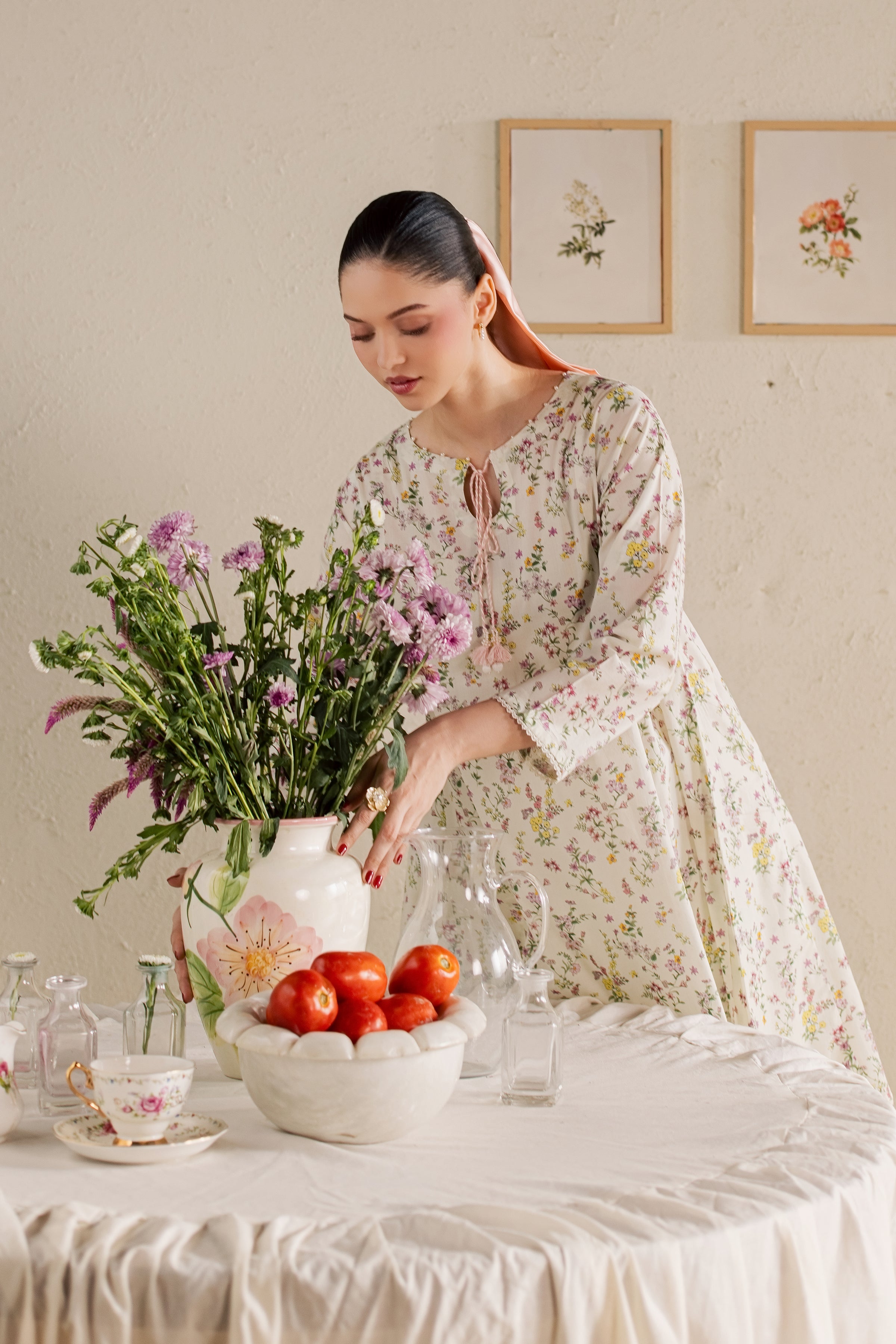 Ponyo 2Pc - Printed Lawn Dress BATIKSS26 BATIK XS / Off White / Lawn-S / Off White / Lawn-M / Off White / Lawn-L / Off White / Lawn-XL / Off White / Lawn