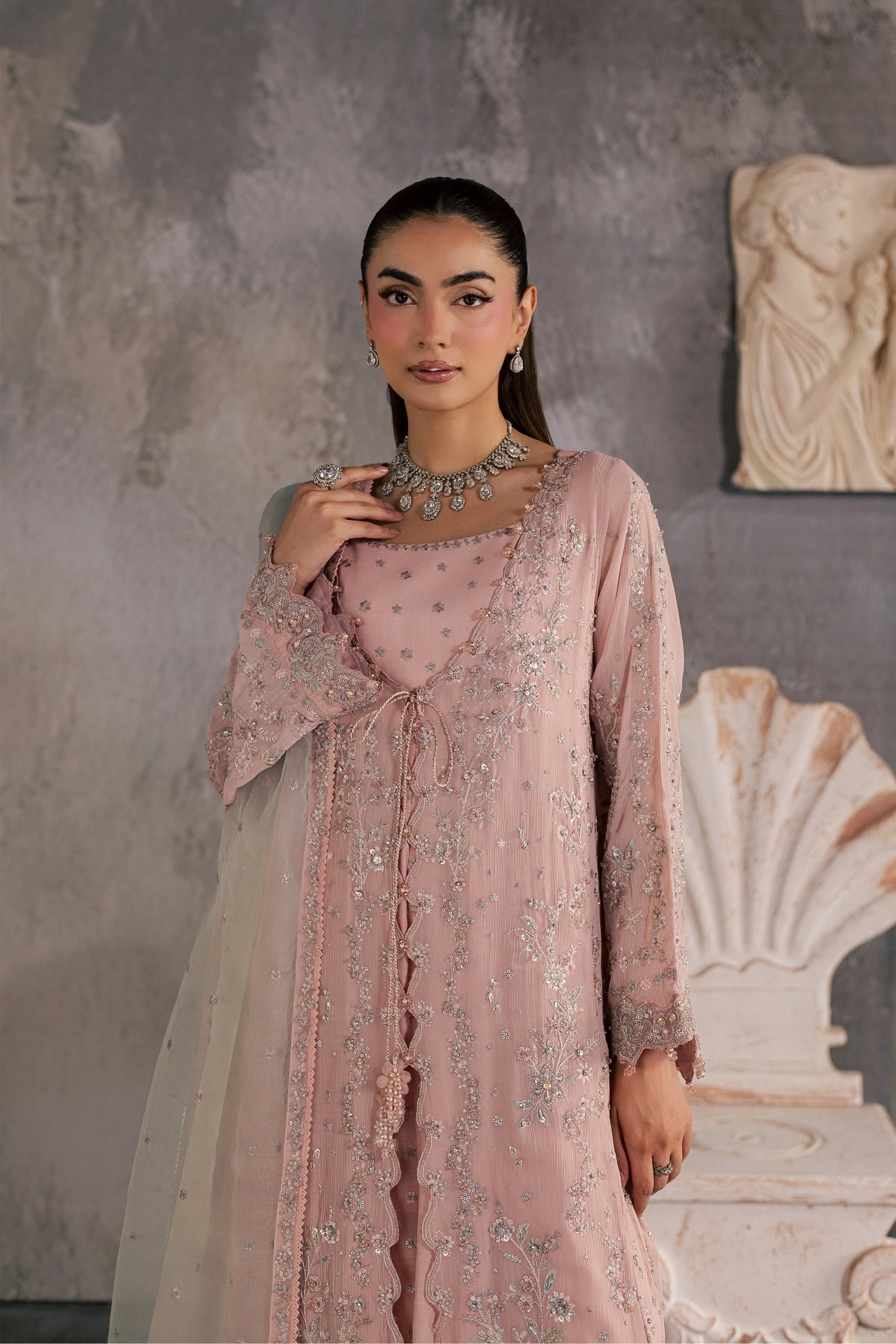 Powder Mist 3Pc - Festive Luxe Pret BATIKSTUDIO2026 BATIK S / Light Pink / Crinkle-M / Light Pink / Crinkle-L / Light Pink / Crinkle