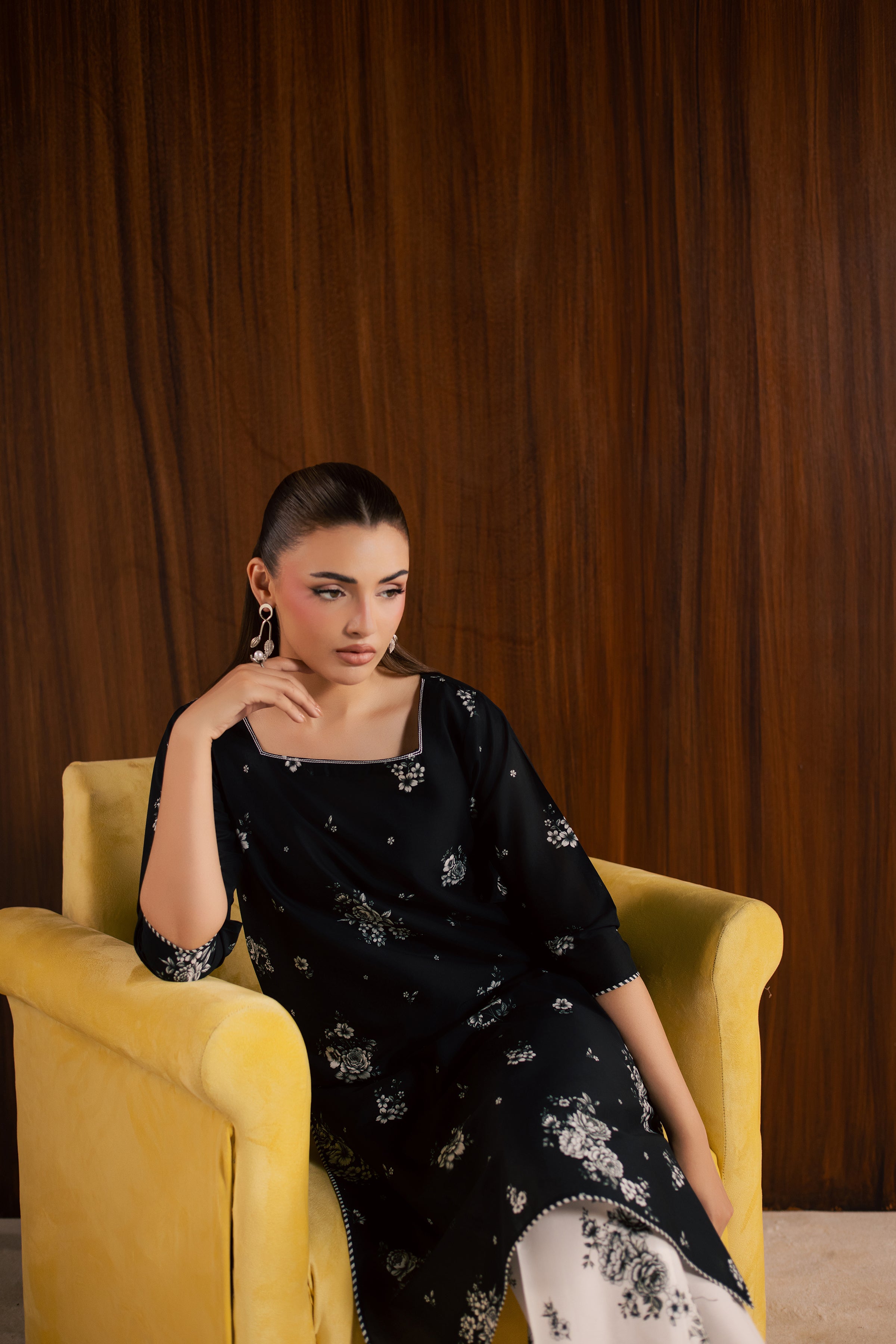 Preppy 2Pc - Printed Lawn Dress BATIKSS26 BATIK XS / Black / Lawn-S / Black / Lawn-M / Black / Lawn-L / Black / Lawn-XL / Black / Lawn