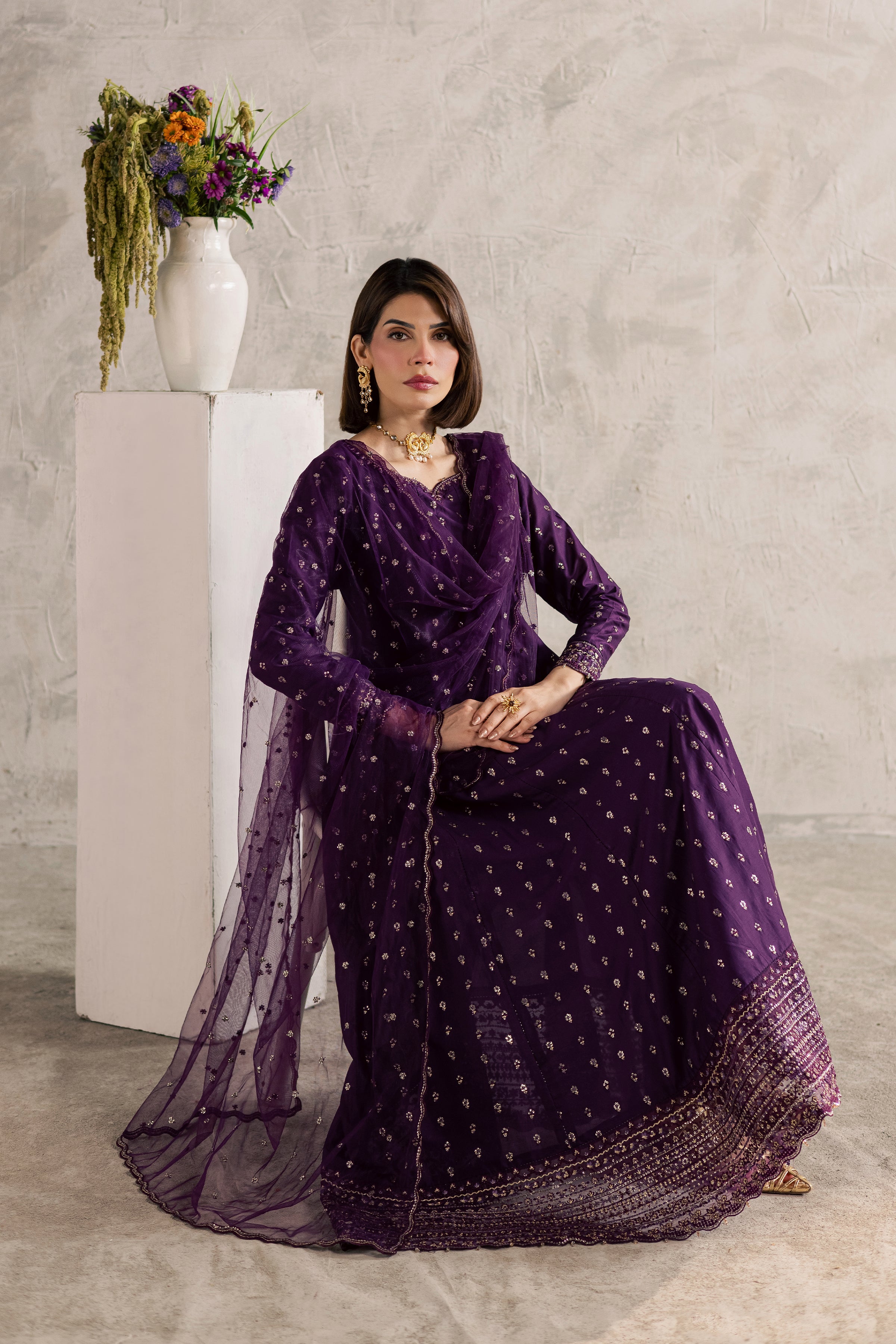 Purple Elaf 3Pc - Festive Embroidered Lawn BATIKEID2026 BATIK XS / Purple / Pima Lawn-S / Purple / Pima Lawn-M / Purple / Pima Lawn-L / Purple / Pima Lawn-XL / Purple / Pima Lawn