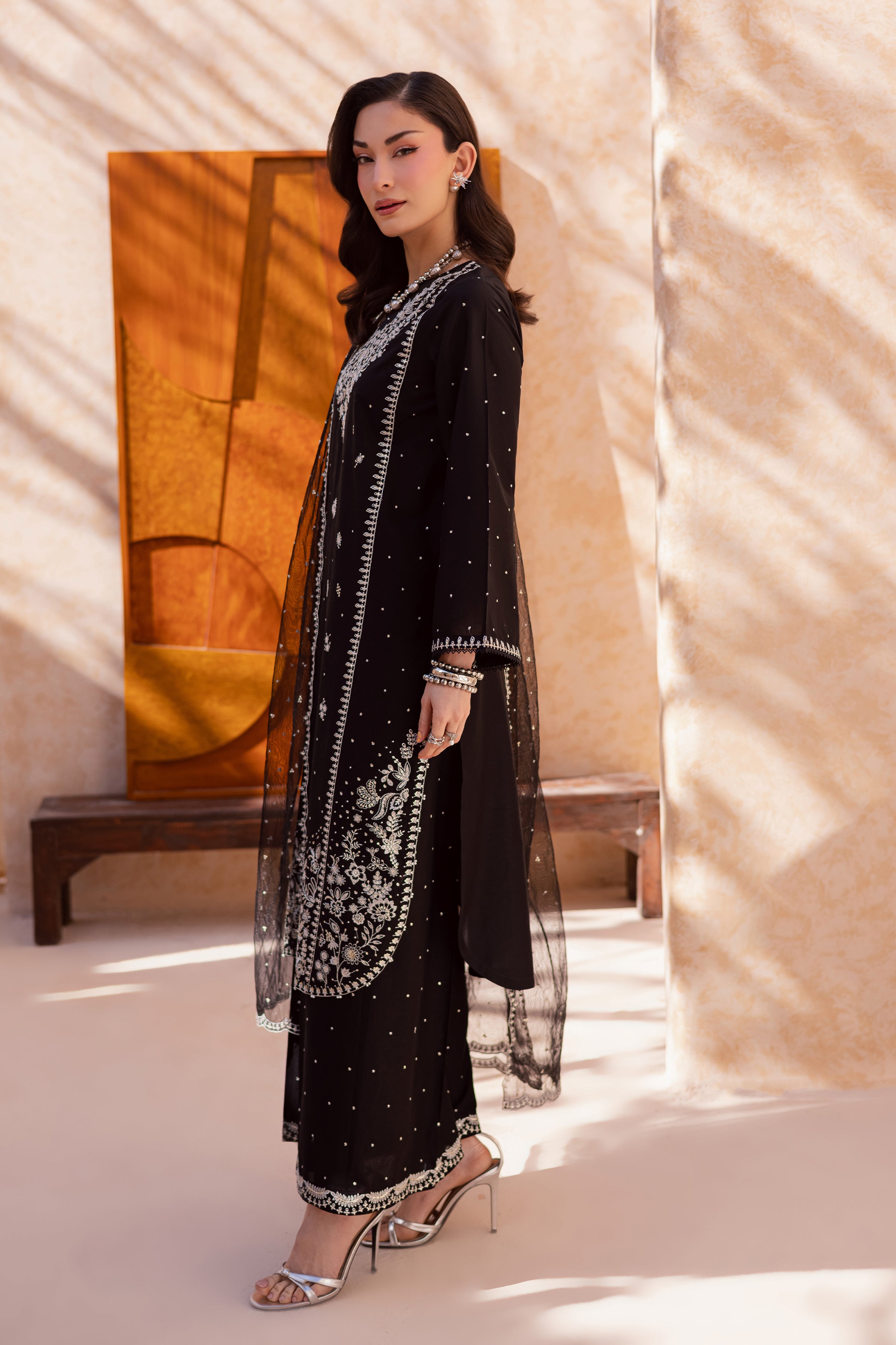 Rameesha 3Pc - Festive Embroidered Lawn BATIKEID2026 BATIK XS / Black / Pima Lawn-S / Black / Pima Lawn-M / Black / Pima Lawn-L / Black / Pima Lawn-XL / Black / Pima Lawn