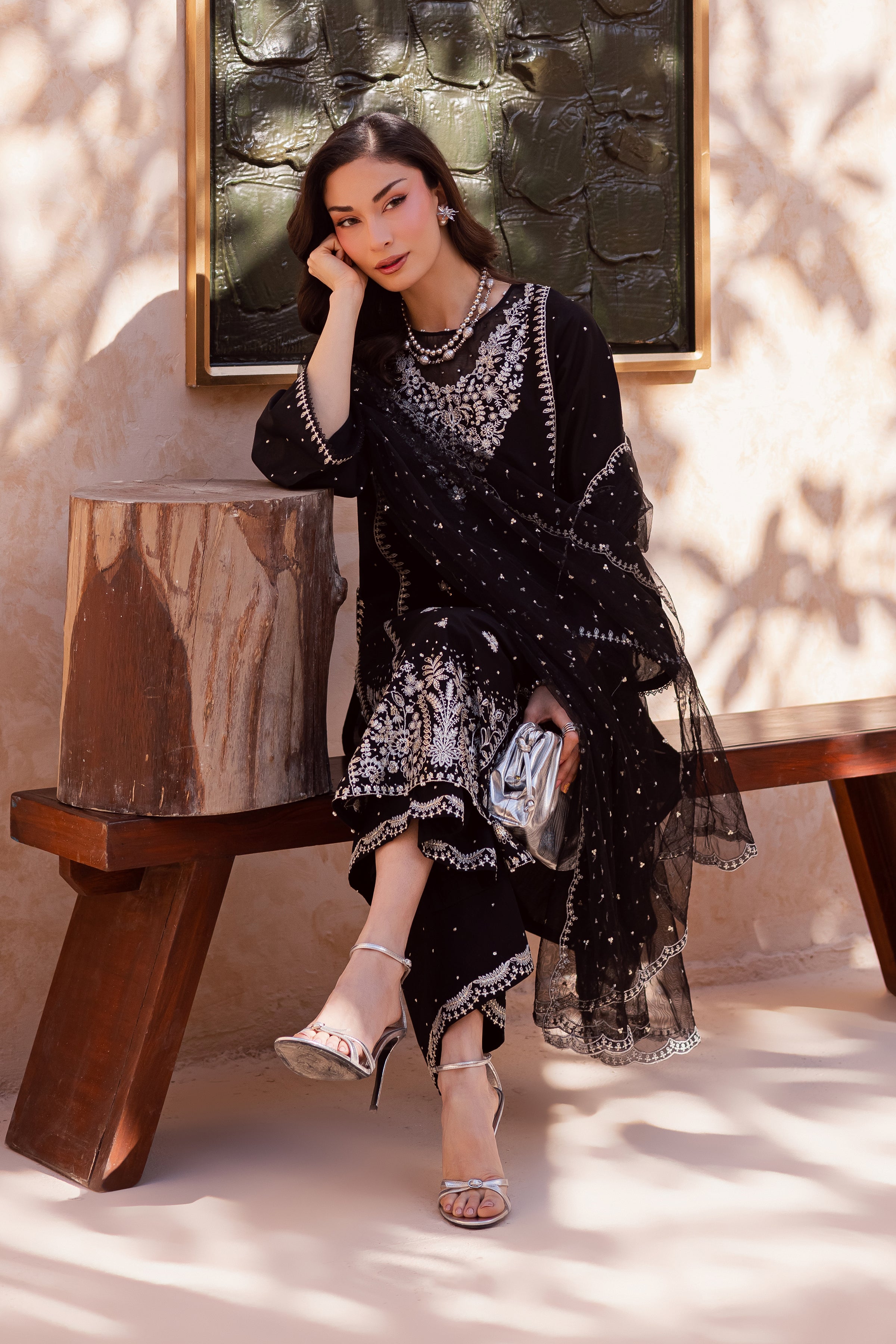 Rameesha 3Pc - Festive Embroidered Lawn BATIKEID2026 BATIK XS / Black / Pima Lawn-S / Black / Pima Lawn-M / Black / Pima Lawn-L / Black / Pima Lawn-XL / Black / Pima Lawn