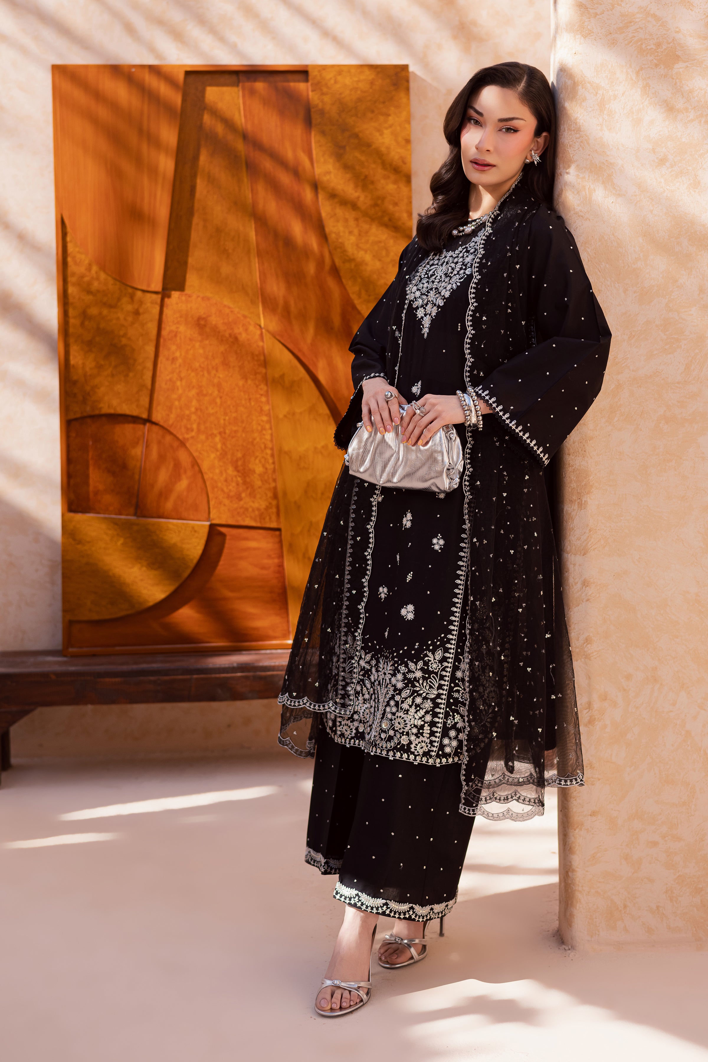 Rameesha 3Pc - Festive Embroidered Lawn BATIKEID2026 BATIK XS / Black / Pima Lawn-S / Black / Pima Lawn-M / Black / Pima Lawn-L / Black / Pima Lawn-XL / Black / Pima Lawn