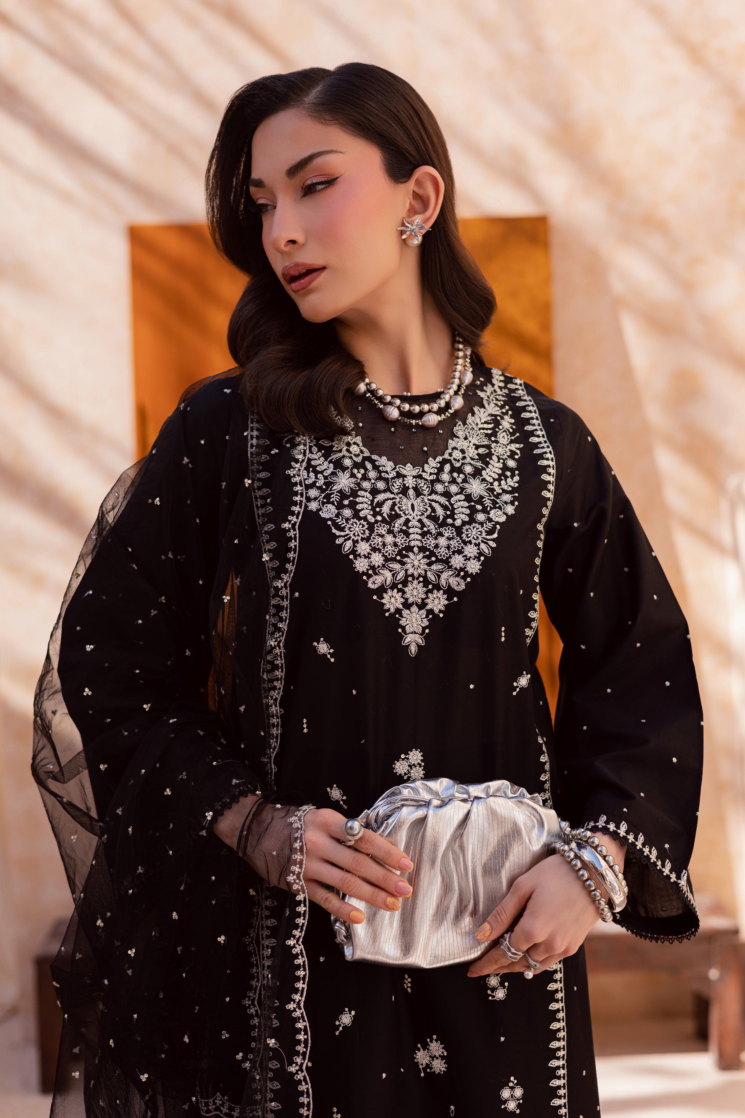 Rameesha 3Pc - Festive Embroidered Lawn BATIKEID2026 BATIK XS / Black / Pima Lawn-S / Black / Pima Lawn-M / Black / Pima Lawn-L / Black / Pima Lawn-XL / Black / Pima Lawn