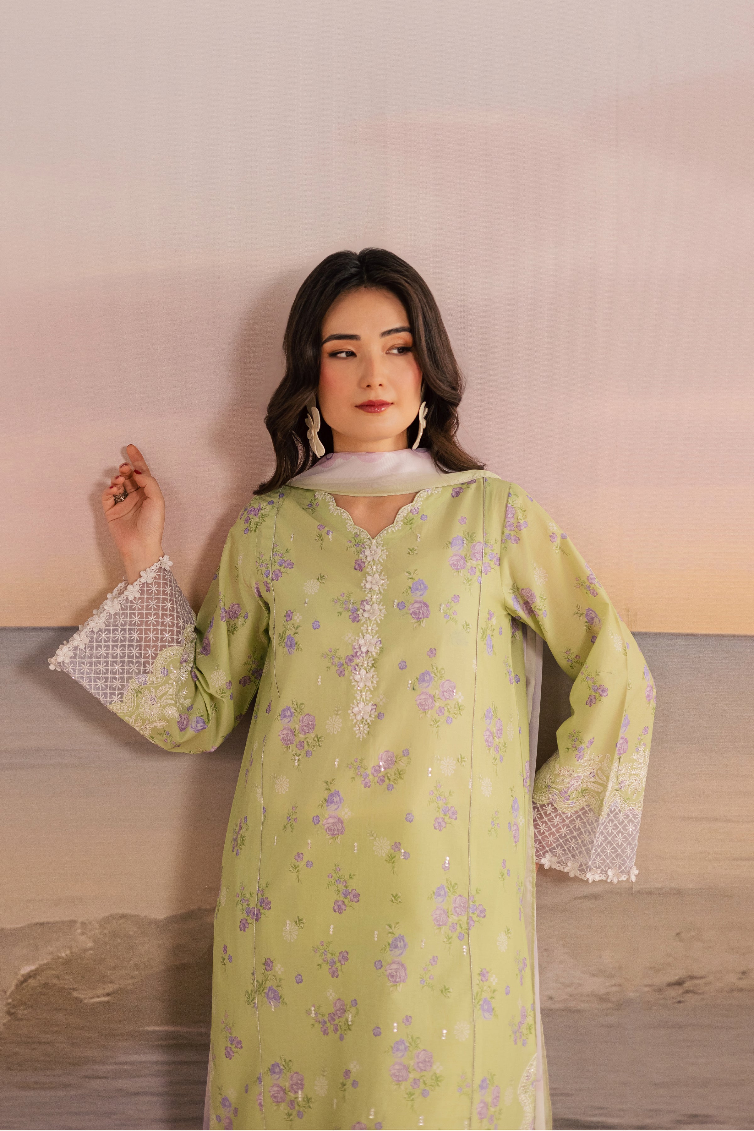 Rasp 3Pc - Printed Lawn Dress BATIKSS26 BATIK XS / Green / Lawn-S / Green / Lawn-M / Green / Lawn-L / Green / Lawn-XL / Green / Lawn