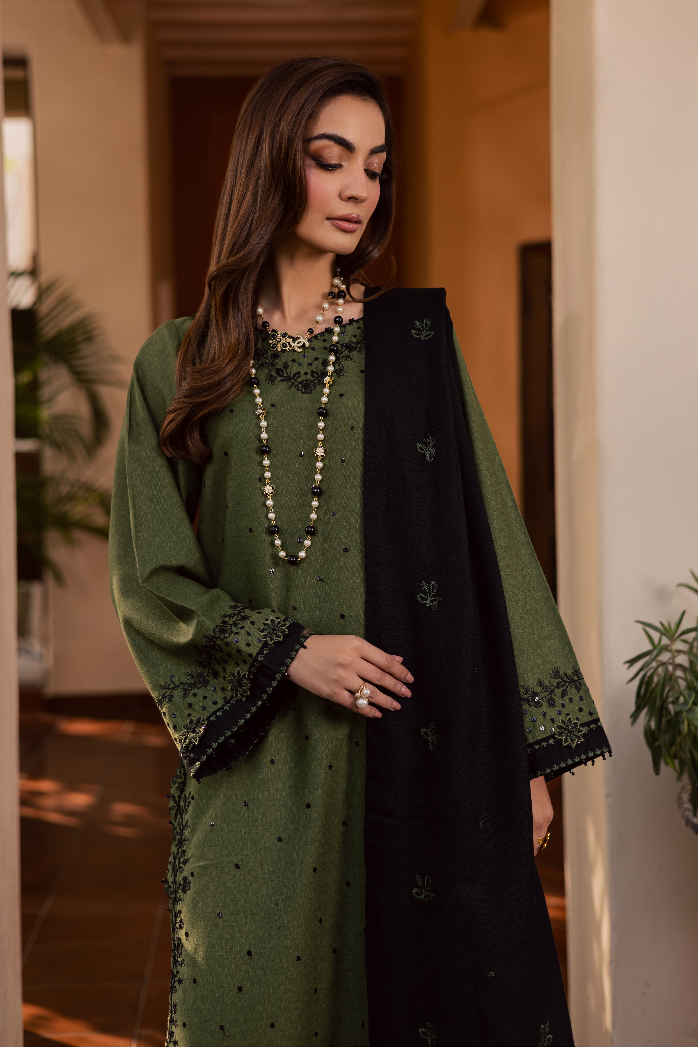 Record 3Pc - Embroidered Festive Pret BATIK WINTER PRET 2025 BATIK XS / Green Moss / Textured Cotton-S / Green Moss / Textured Cotton-M / Green Moss / Textured Cotton-L / Green Moss / Textured Cotton-XL / Green Moss / Textured Cotton