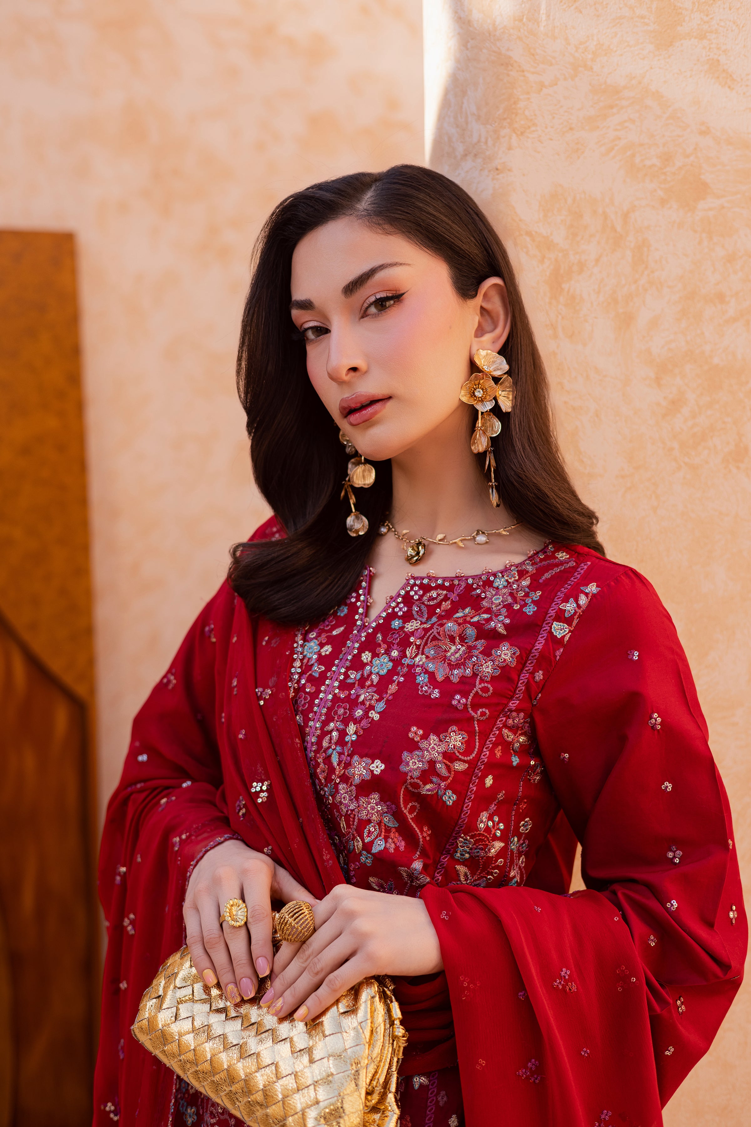 Red Delight 3Pc - Festive Embroidered Lawn BATIKEID2026 BATIK XS / Red / Pima Lawn-S / Red / Pima Lawn-M / Red / Pima Lawn-L / Red / Pima Lawn-XL / Red / Pima Lawn