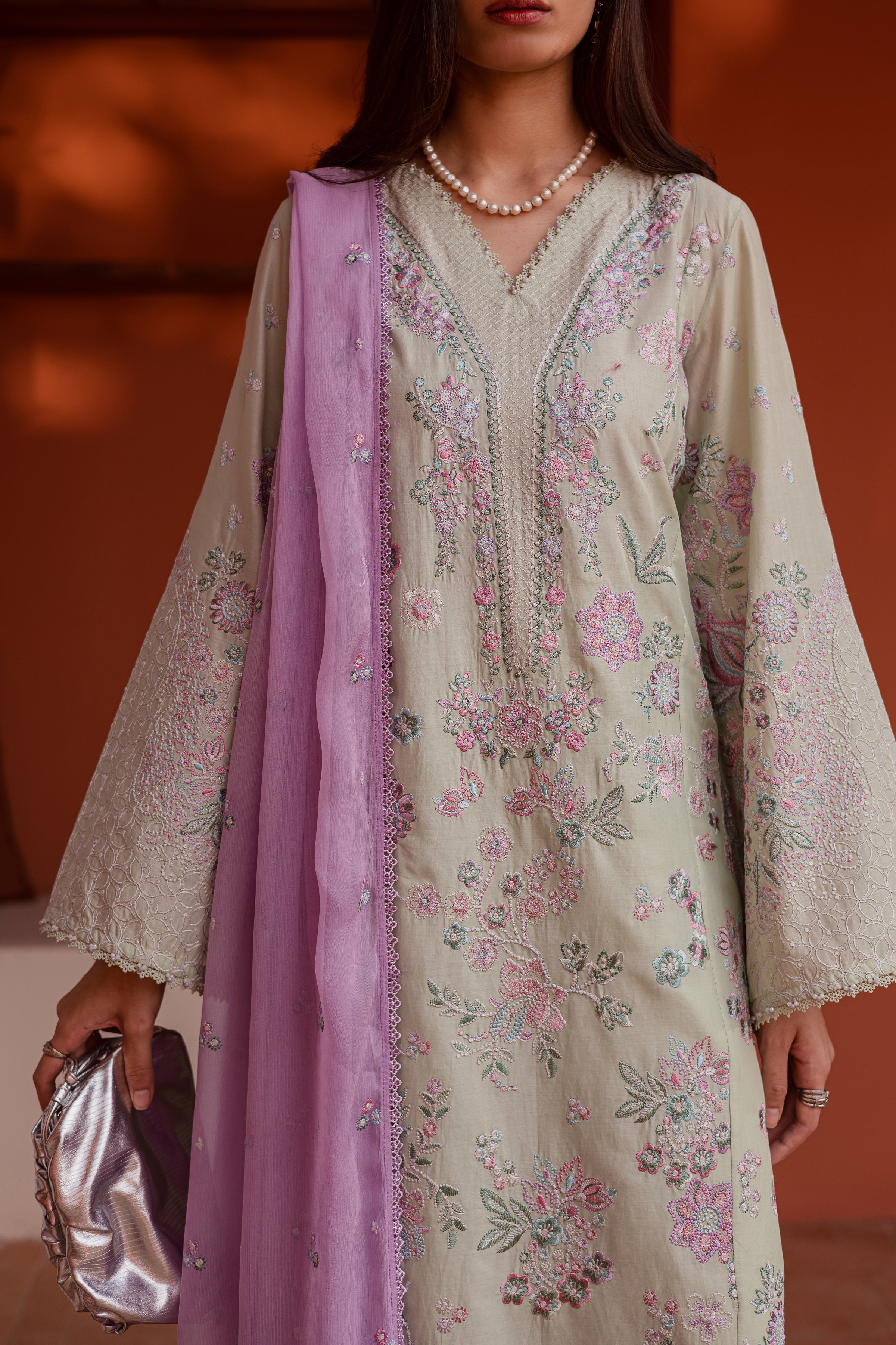 Reeya 3Pc - Festive Embroidered Lawn BATIKEID2026 BATIK XS / Mint Green / Pima Lawn-S / Mint Green / Pima Lawn-M / Mint Green / Pima Lawn-L / Mint Green / Pima Lawn-XL / Mint Green / Pima Lawn