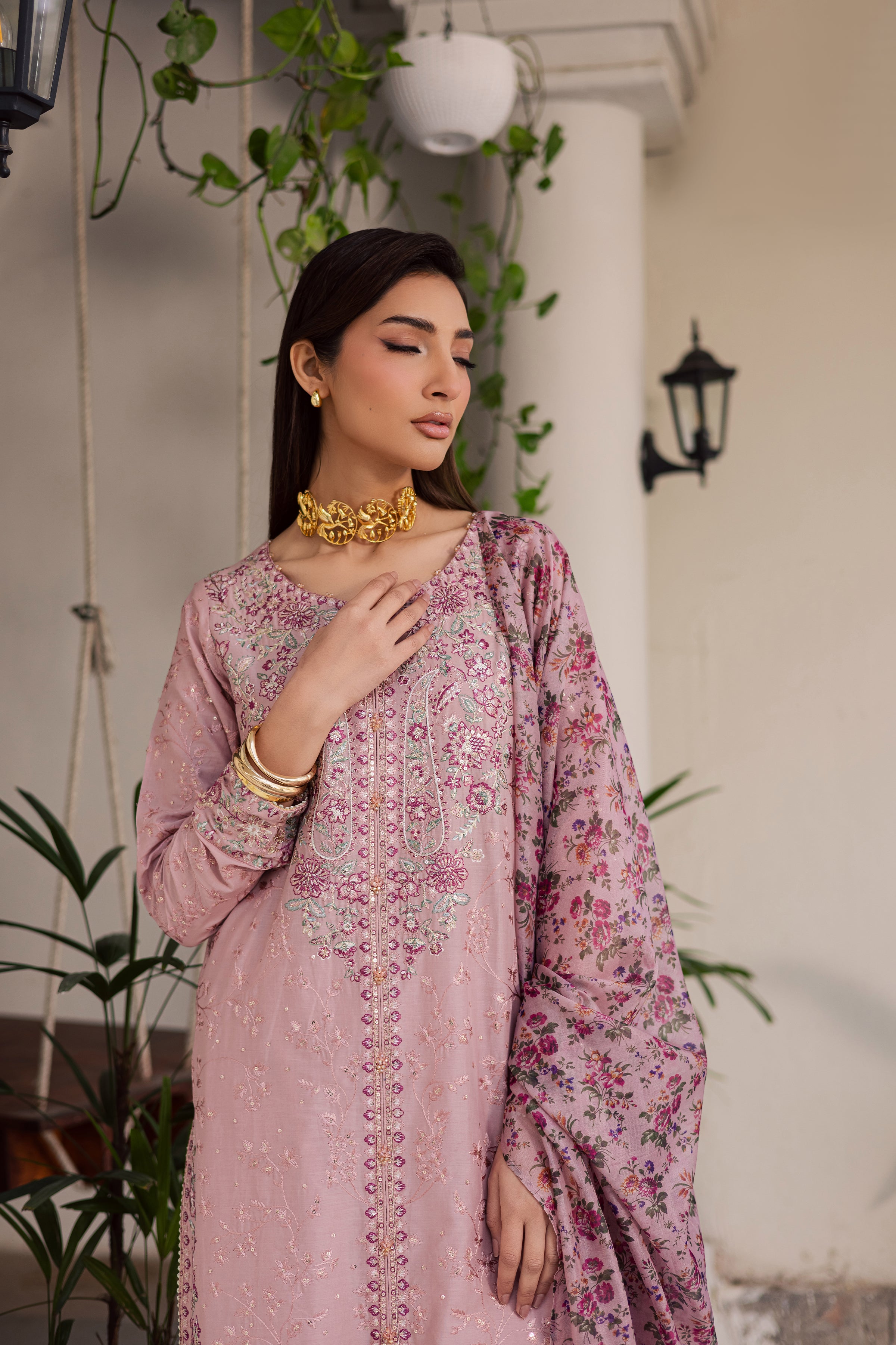 Rimi 3Pc - Festive Embroidered Lawn BATIKEID2026 BATIK XS / Taffy Pink / Pima Lawn-S / Taffy Pink / Pima Lawn-M / Taffy Pink / Pima Lawn-L / Taffy Pink / Pima Lawn-XL / Taffy Pink / Pima Lawn