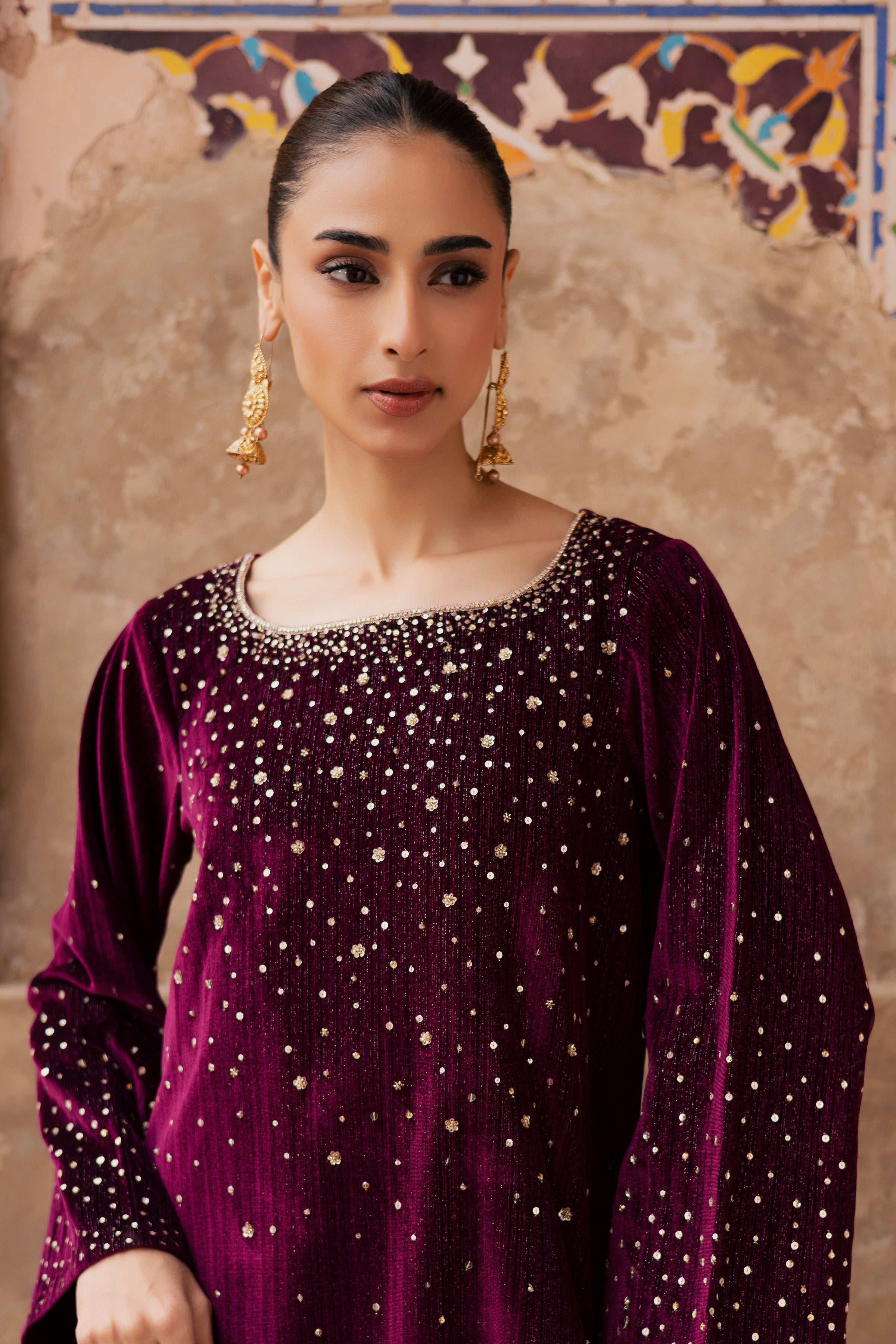 Rosa 2Pc - Velvet Formal Dress BATIKstudio BATIK S / Maroon / Velvet-M / Maroon / Velvet-L / Maroon / Velvet