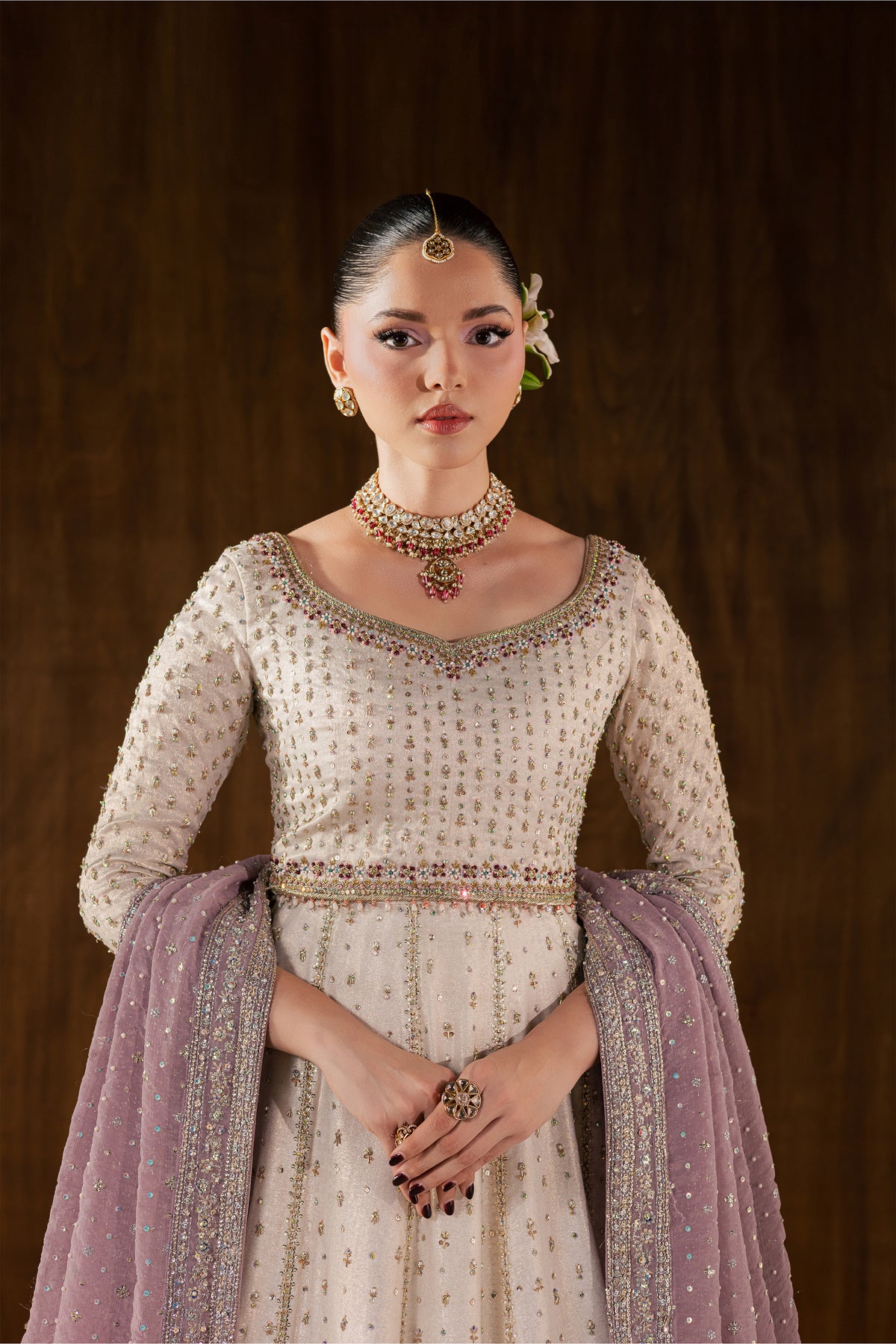 Rosaleen 3Pc - Bridal Dress BATIKBRIDALS2026 BATIK S / White & Gold / Elara Silk