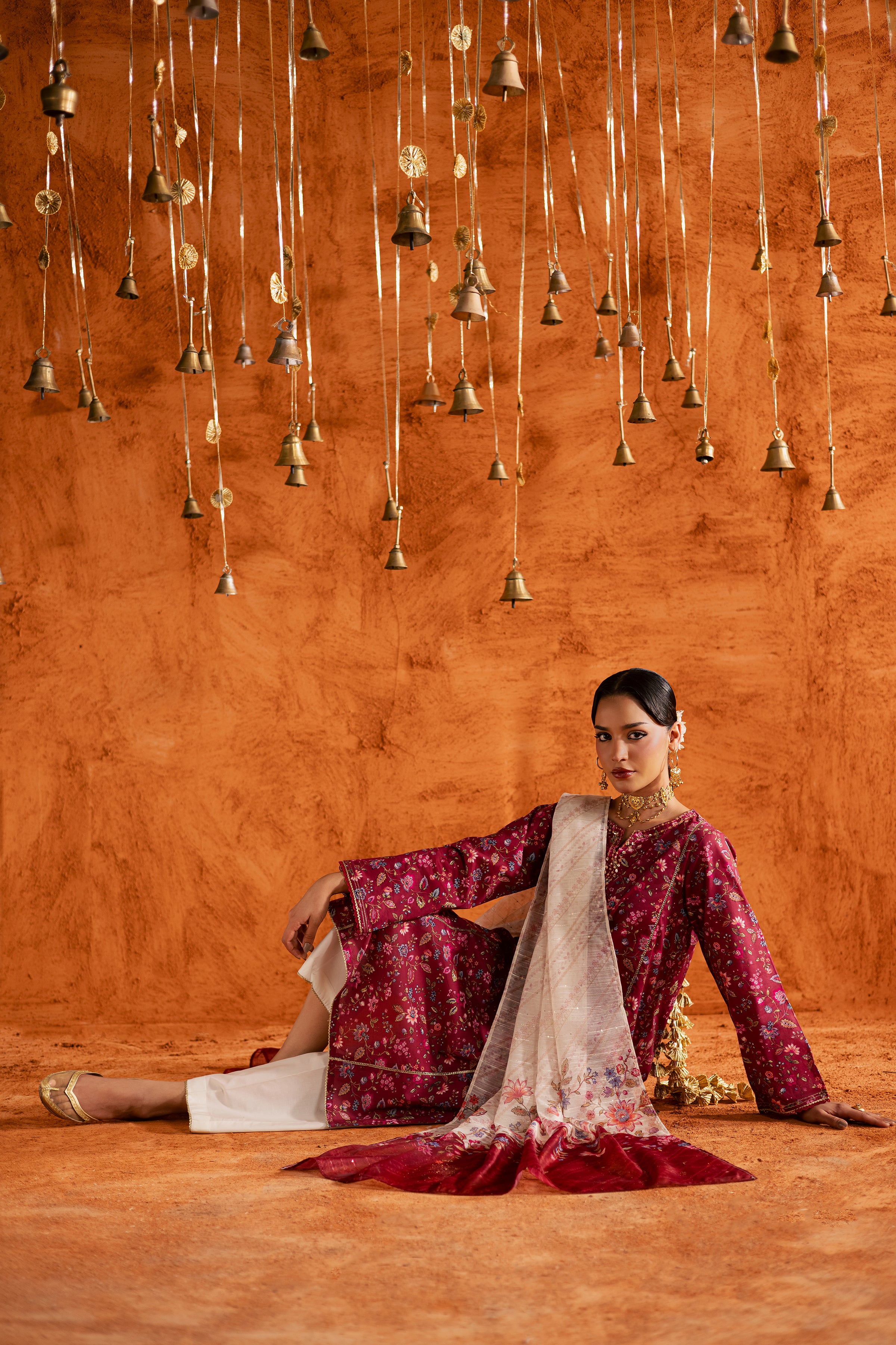 Roseshell 3Pc - Printed Lawn Dress BATIKEID2026 BATIK XS / Red / Lawn-S / Red / Lawn-M / Red / Lawn-L / Red / Lawn-XL / Red / Lawn