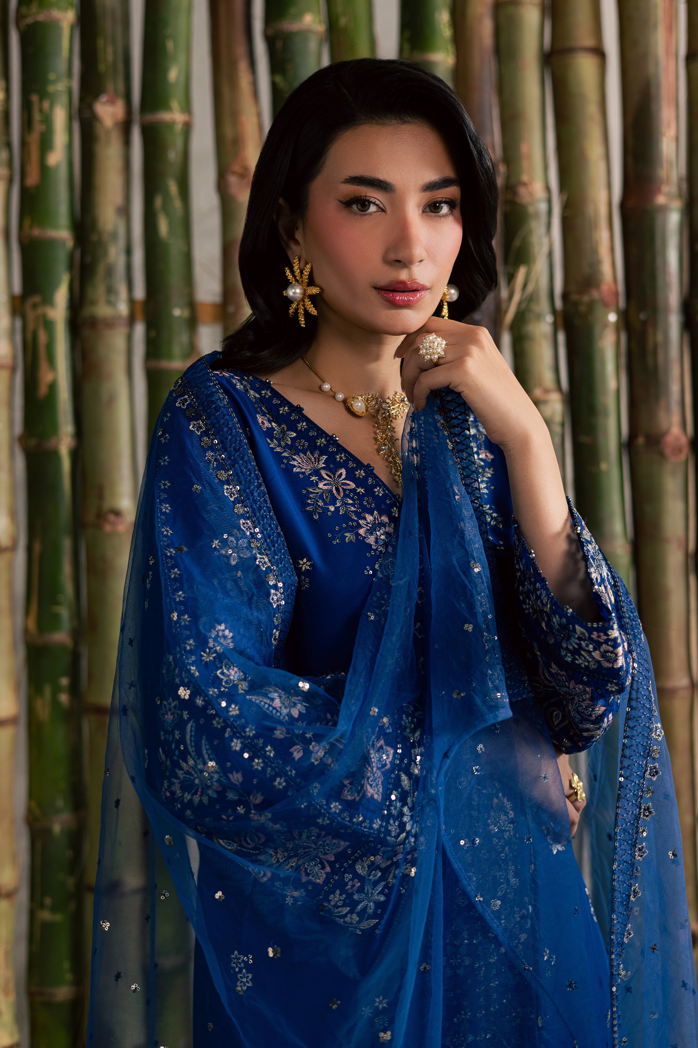 Roshni 3Pc - Festive Embroidered Lawn BATIKEID2026 BATIK XS / Electric Blue / Pima Lawn-S / Electric Blue / Pima Lawn-M / Electric Blue / Pima Lawn-L / Electric Blue / Pima Lawn-XL / Electric Blue / Pima Lawn