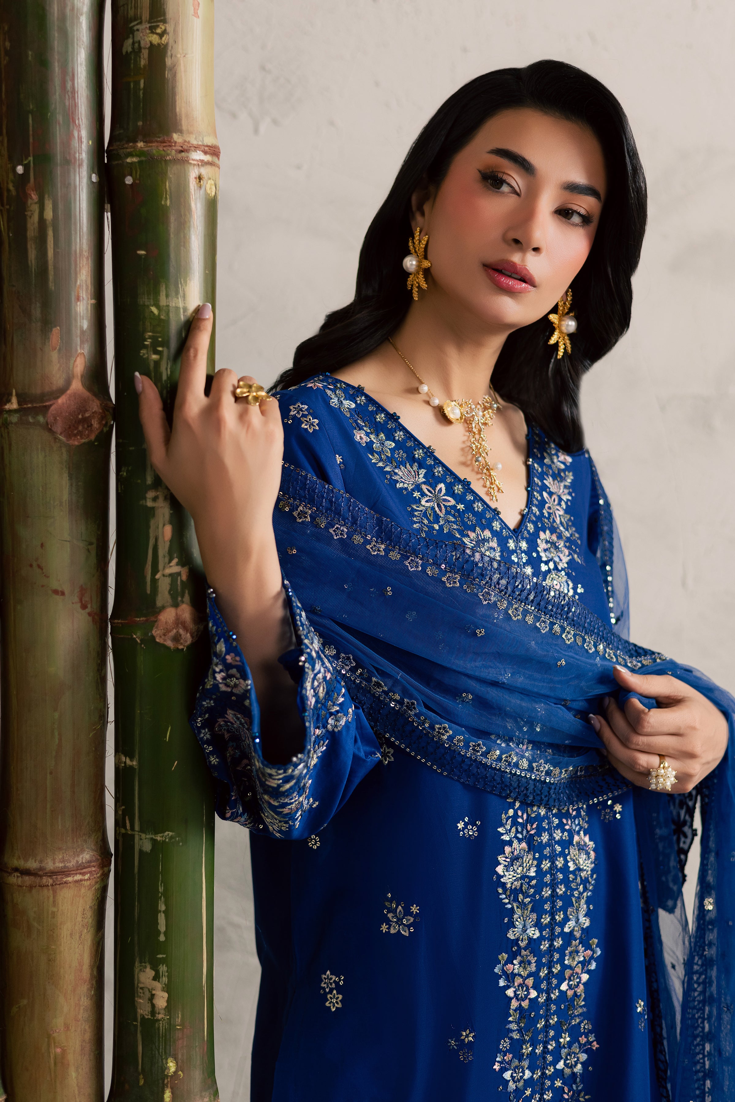 Roshni 3Pc - Festive Embroidered Lawn BATIKEID2026 BATIK XS / Electric Blue / Pima Lawn-S / Electric Blue / Pima Lawn-M / Electric Blue / Pima Lawn-L / Electric Blue / Pima Lawn-XL / Electric Blue / Pima Lawn