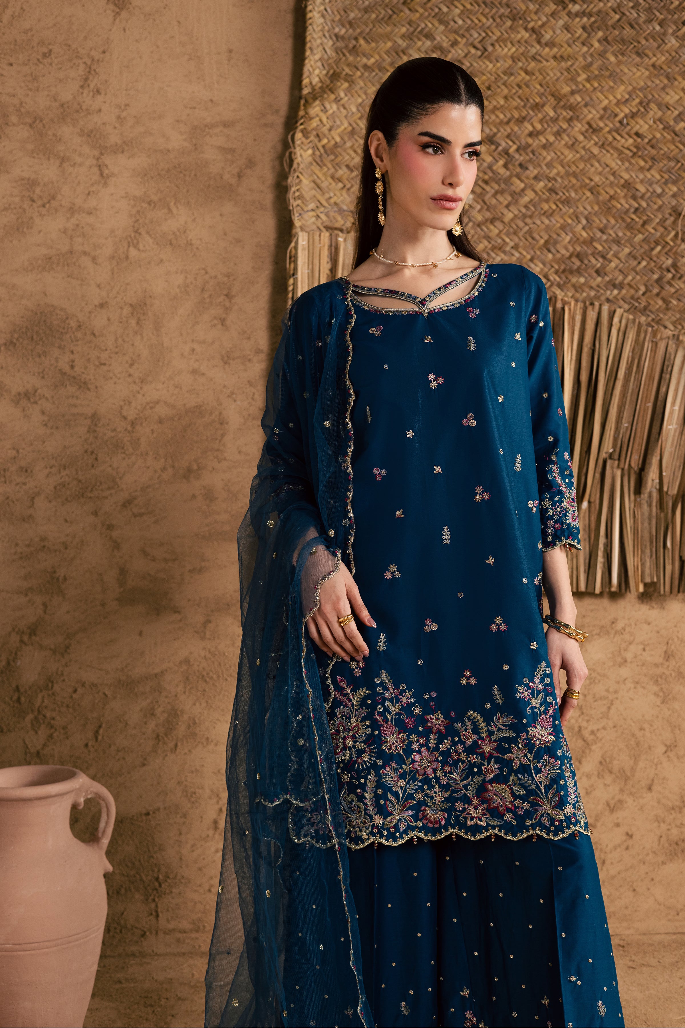 Ruhi 3Pc - Festive Eid Pret BATIKEID2026 BATIK XS / Blue Opal / Giza-S / Blue Opal / Giza-M / Blue Opal / Giza-L / Blue Opal / Giza-XL / Blue Opal / Giza