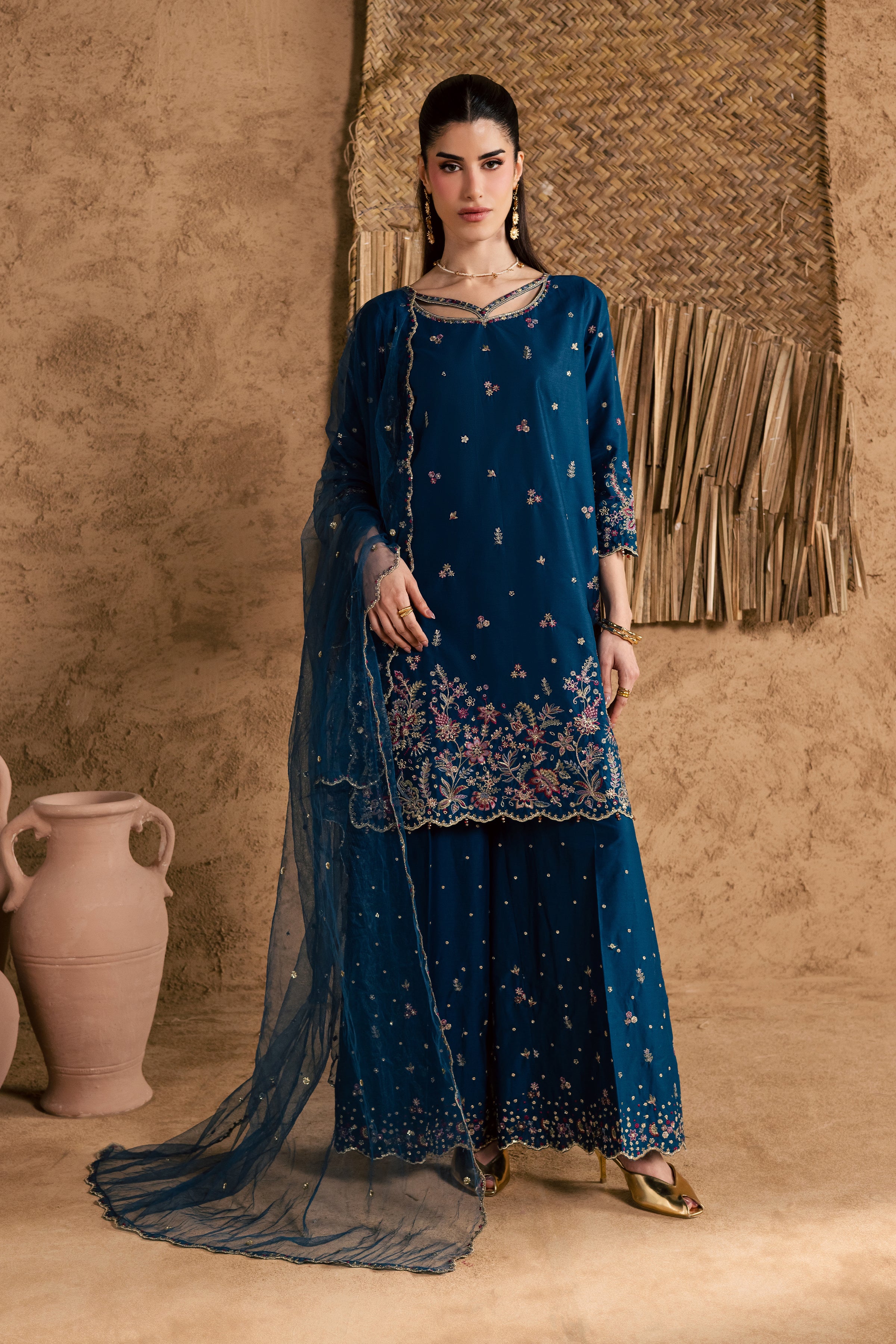 Ruhi 3Pc - Festive Eid Pret BATIKEID2026 BATIK XS / Blue Opal / Giza-S / Blue Opal / Giza-M / Blue Opal / Giza-L / Blue Opal / Giza-XL / Blue Opal / Giza