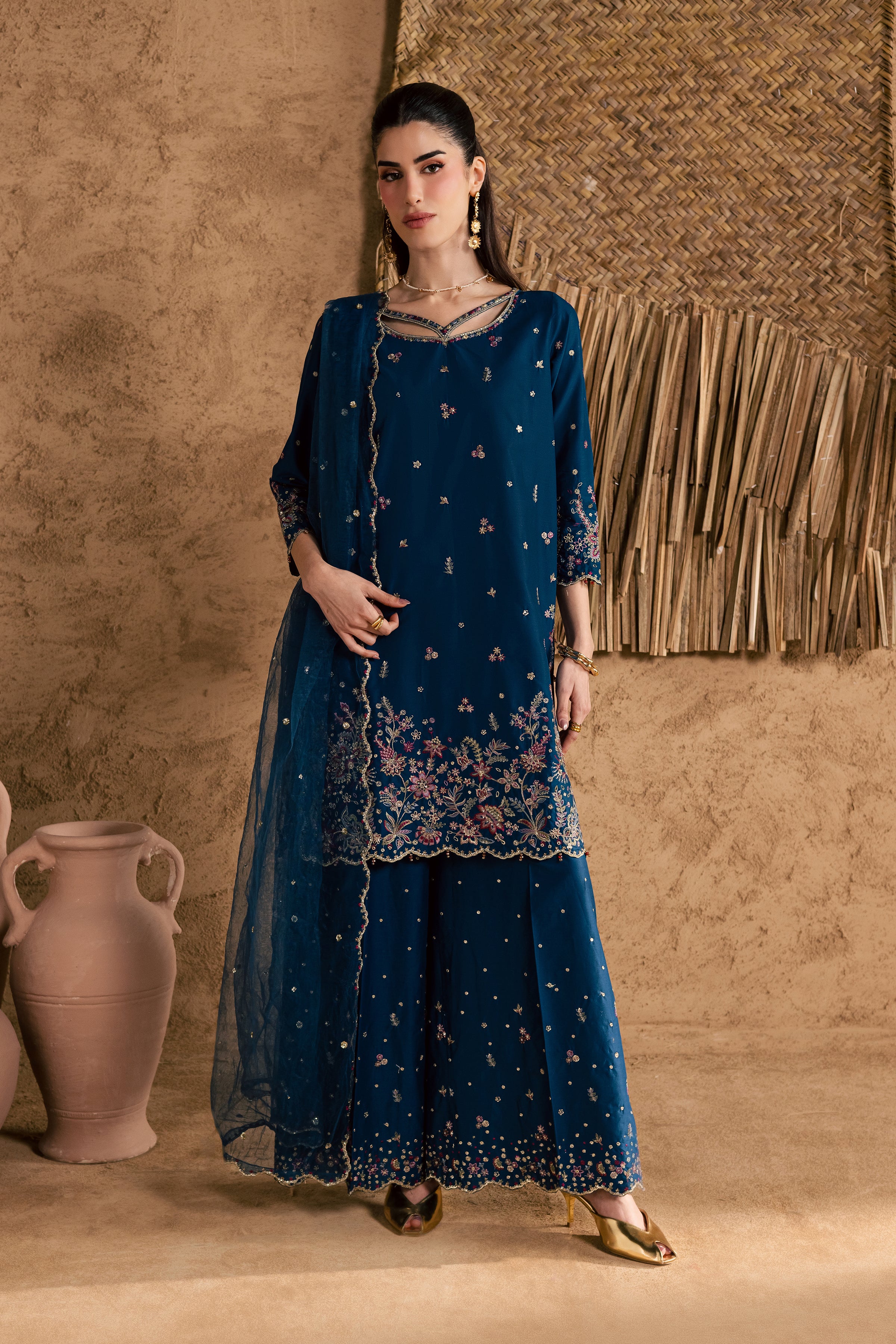 Ruhi 3Pc - Festive Eid Pret BATIKEID2026 BATIK XS / Blue Opal / Giza-S / Blue Opal / Giza-M / Blue Opal / Giza-L / Blue Opal / Giza-XL / Blue Opal / Giza