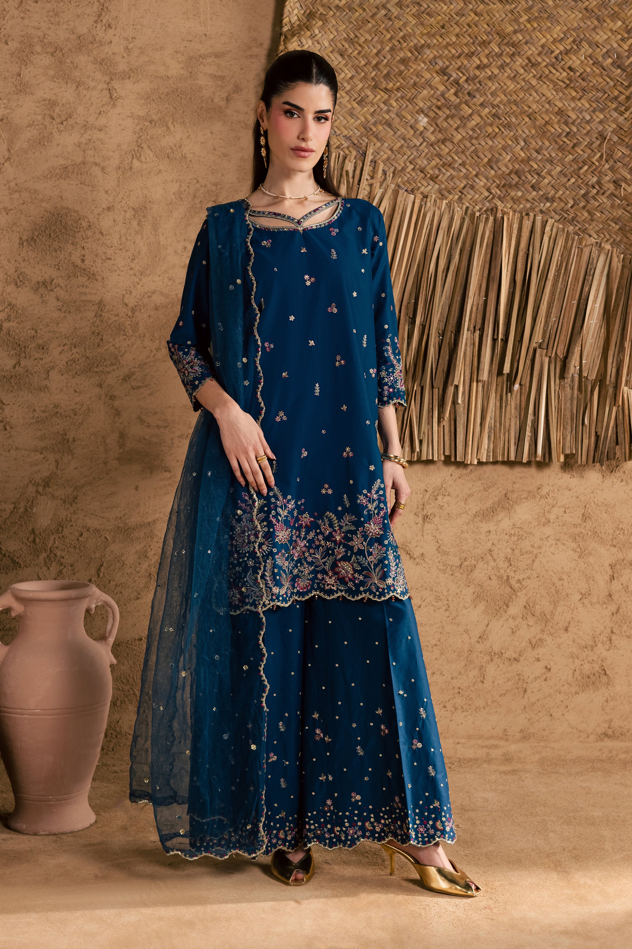 Ruhi 3Pc - Festive Eid Pret BATIKEID2026 BATIK XS / Blue Opal / Giza-S / Blue Opal / Giza-M / Blue Opal / Giza-L / Blue Opal / Giza-XL / Blue Opal / Giza