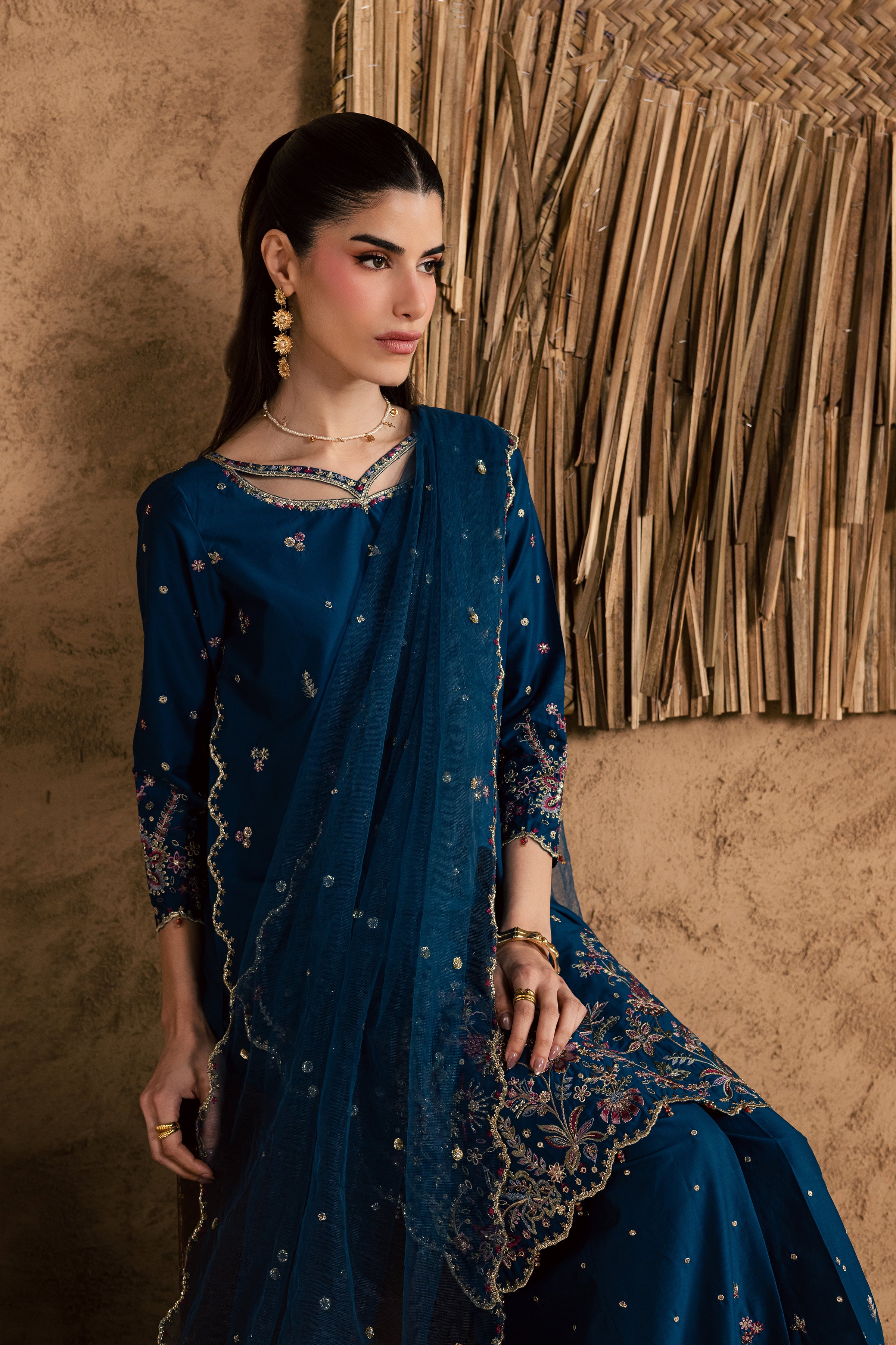 Ruhi 3Pc - Festive Eid Pret BATIKEID2026 BATIK XS / Blue Opal / Giza-S / Blue Opal / Giza-M / Blue Opal / Giza-L / Blue Opal / Giza-XL / Blue Opal / Giza