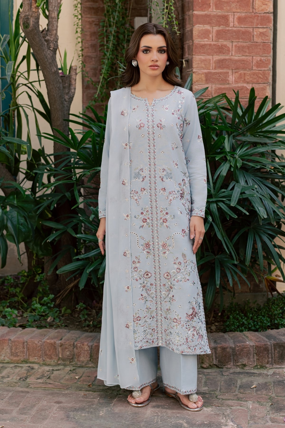 Ruite 3Pc - Embroidered Khaddar Pret PRETKHADDAR2026 BATIK XS / Niagara Mist / Khaddar