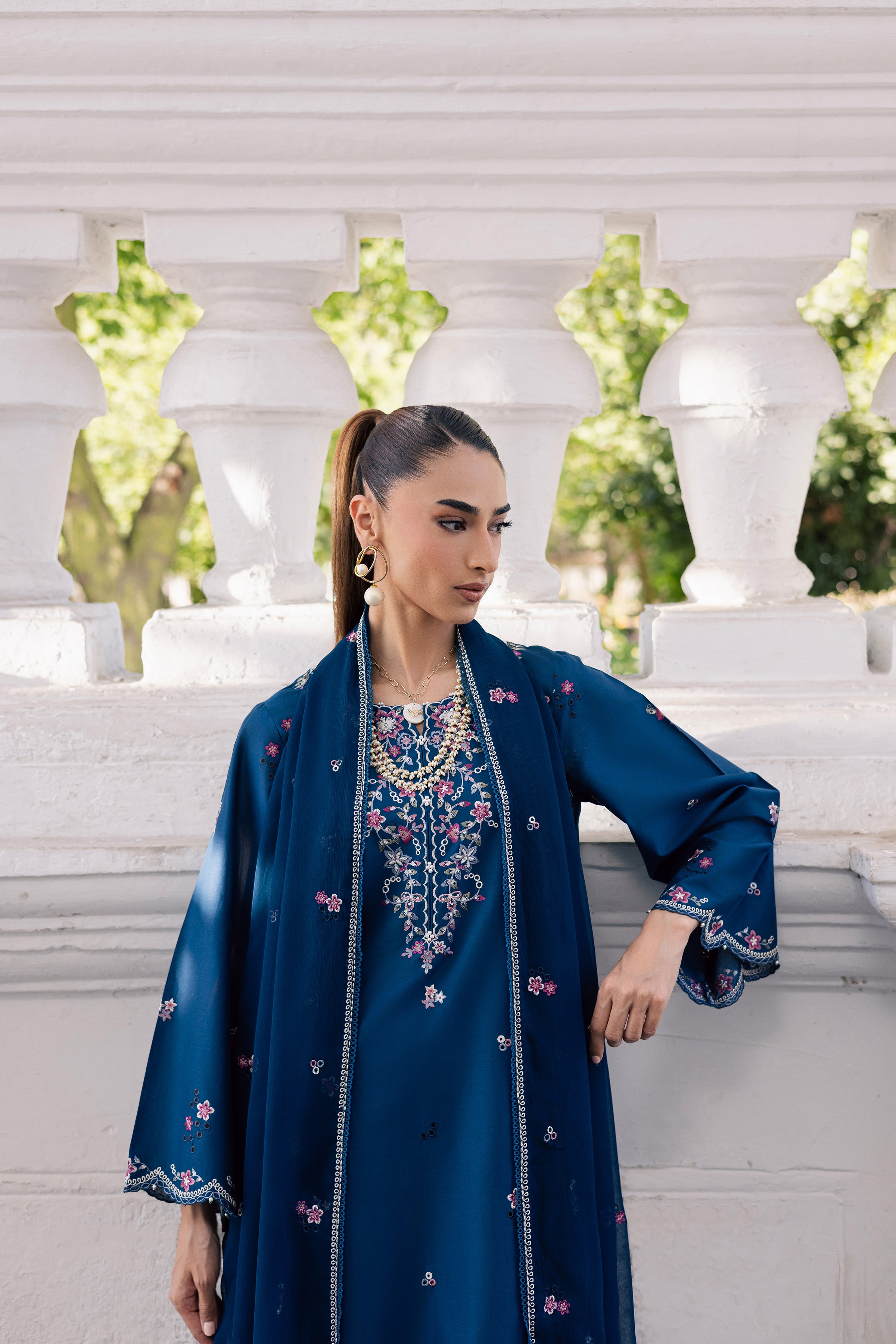 Sabeha 3Pc - Festive Embroidered Lawn BATIKSS26 BATIK XS / Ocean Blue / Pima Lawn-S / Ocean Blue / Pima Lawn-M / Ocean Blue / Pima Lawn-L / Ocean Blue / Pima Lawn-XL / Ocean Blue / Pima Lawn