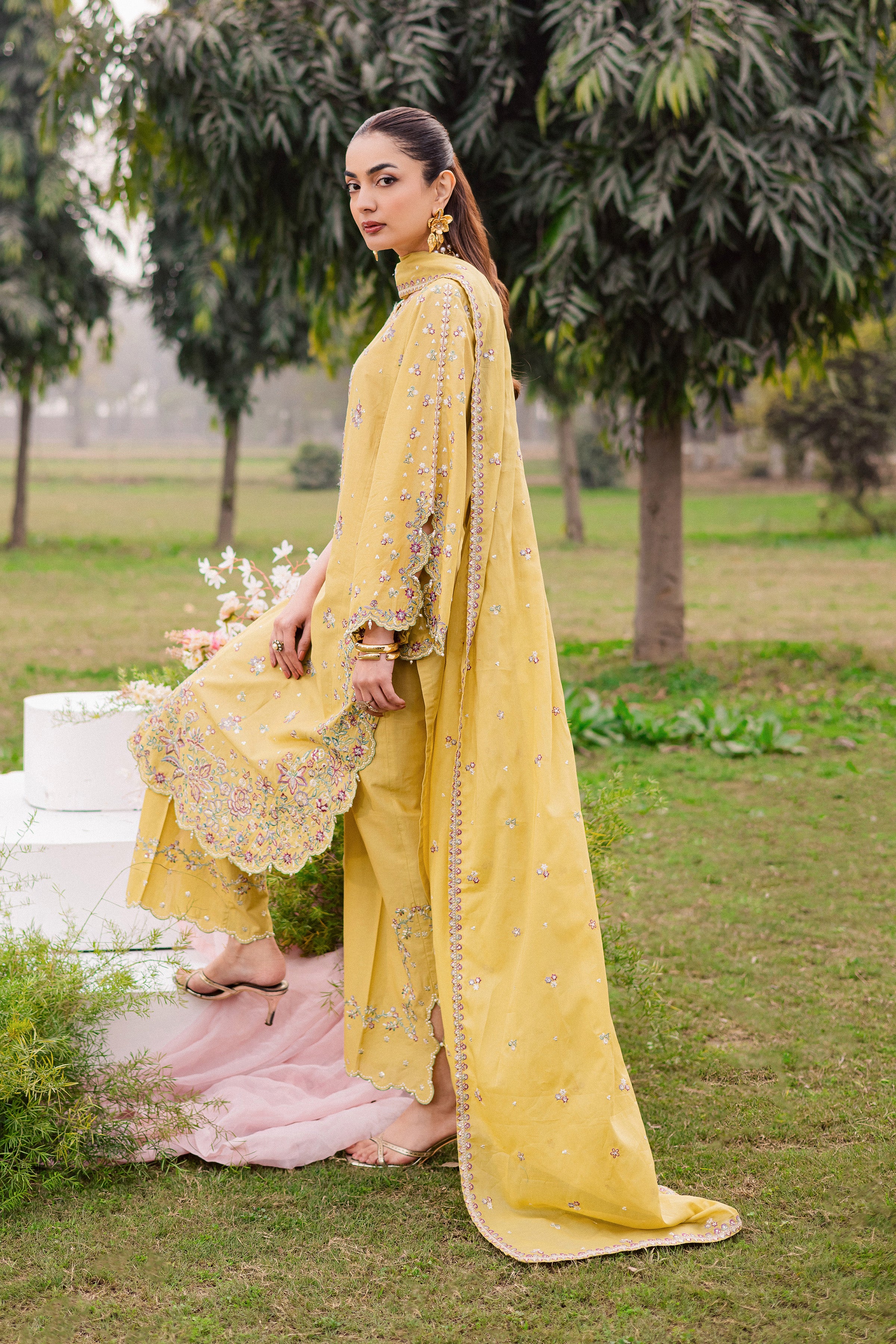 Salwah 3Pc - Festive Embroidered Lawn BATIKEID2026 BATIK XS / Lime Green / Pima Lawn-S / Lime Green / Pima Lawn-M / Lime Green / Pima Lawn-L / Lime Green / Pima Lawn-XL / Lime Green / Pima Lawn