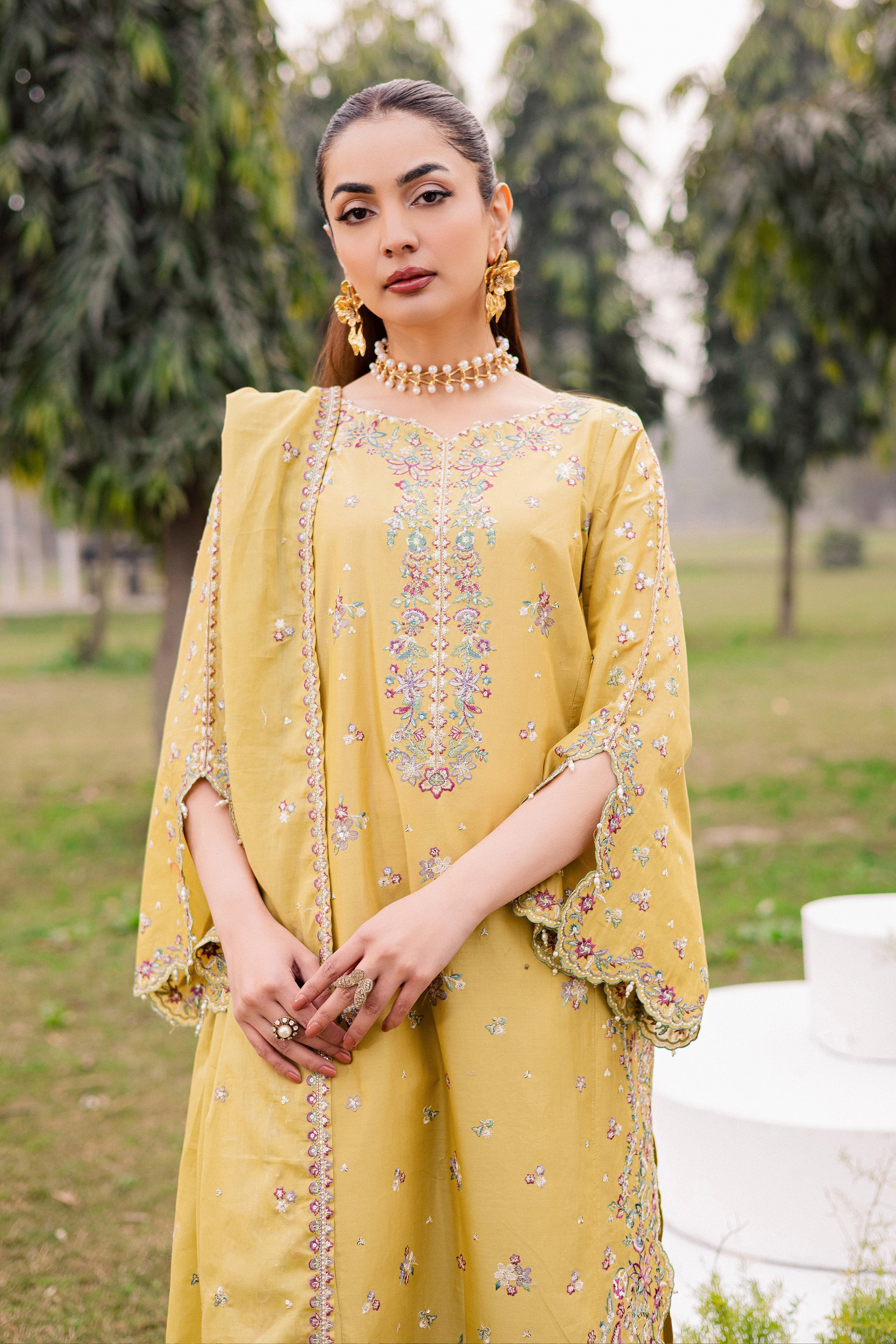 Salwah 3Pc - Festive Embroidered Lawn BATIKEID2026 BATIK XS / Lime Green / Pima Lawn-S / Lime Green / Pima Lawn-M / Lime Green / Pima Lawn-L / Lime Green / Pima Lawn-XL / Lime Green / Pima Lawn