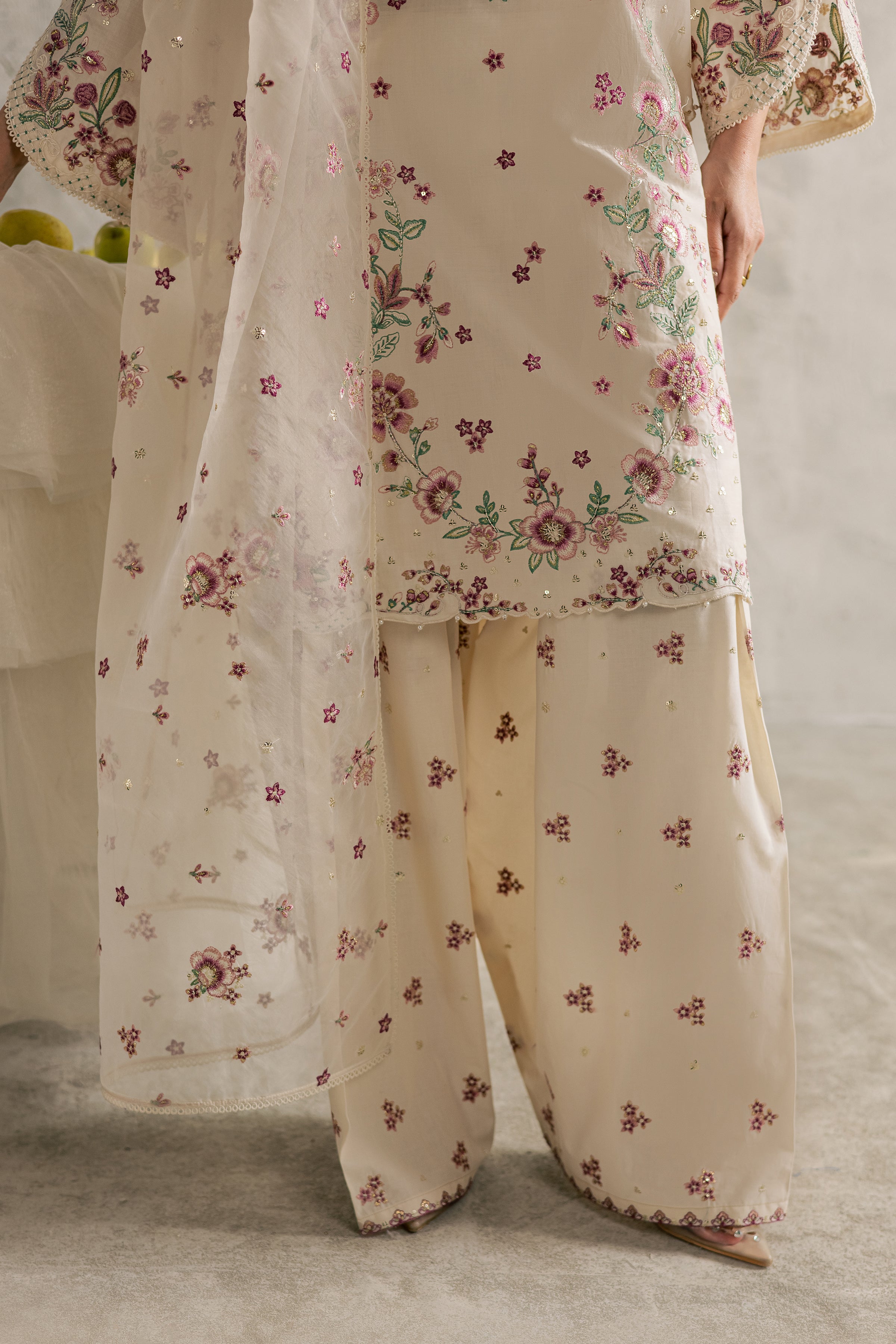 Samin 3Pc - Festive Embroidered Lawn BATIKEID2026 BATIK XS / Off White / Pima Lawn-S / Off White / Pima Lawn-M / Off White / Pima Lawn-L / Off White / Pima Lawn-XL / Off White / Pima Lawn
