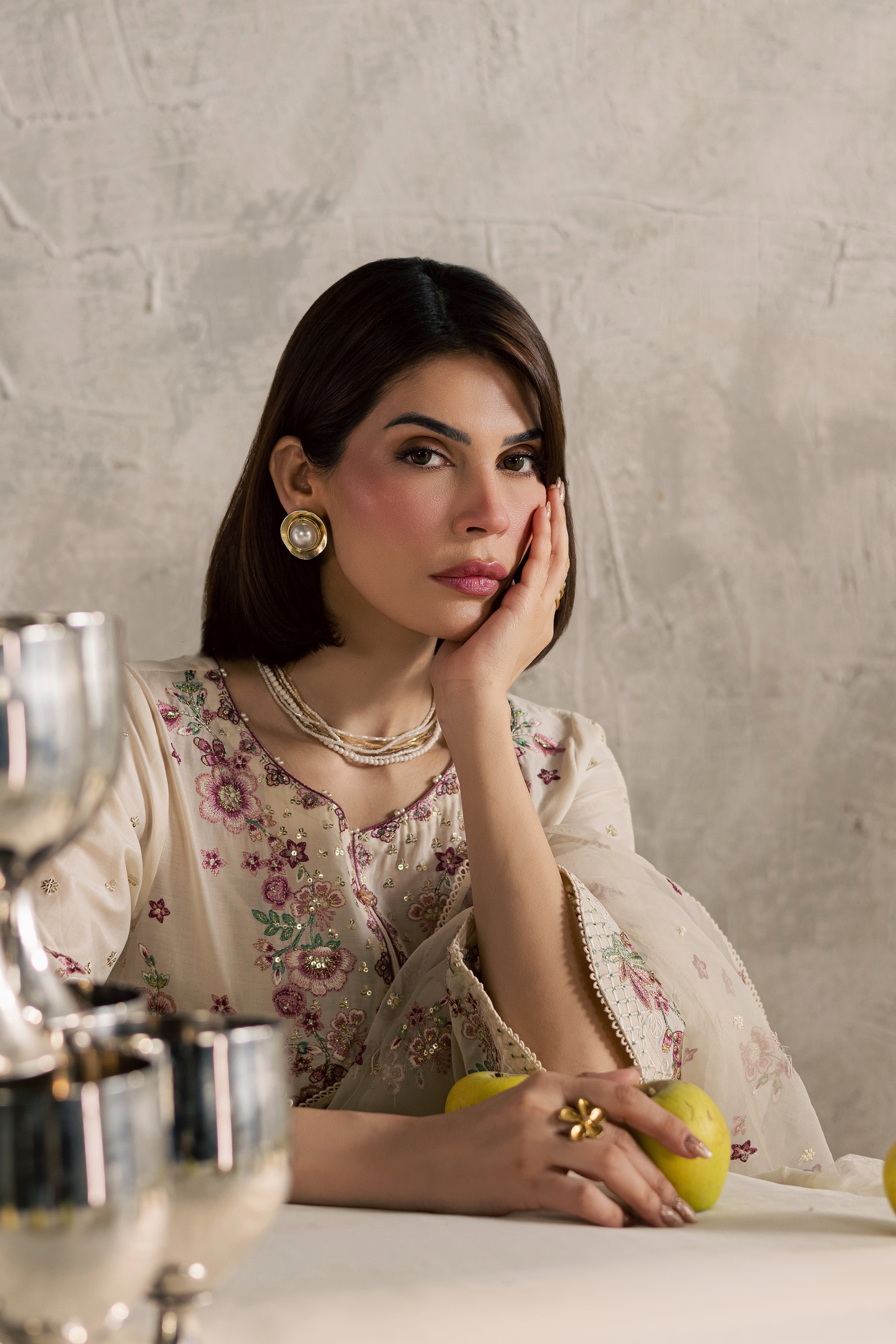 Samin 3Pc - Festive Embroidered Lawn BATIKEID2026 BATIK XS / Off White / Pima Lawn-S / Off White / Pima Lawn-M / Off White / Pima Lawn-L / Off White / Pima Lawn-XL / Off White / Pima Lawn