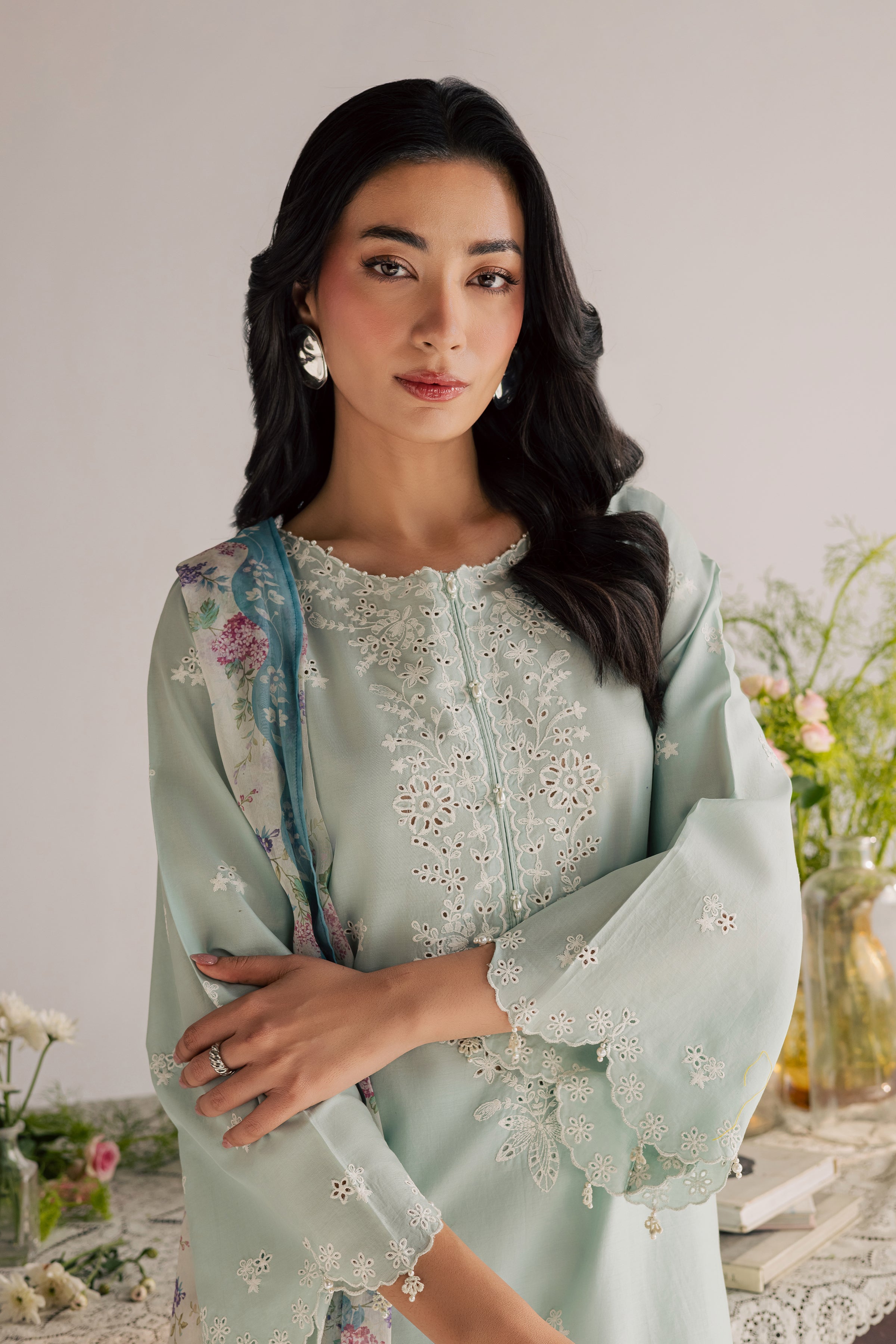 Santorini 3Pc - Embroidered Lawn Dress EverydayEdit26 BATIK XS / Blue Haze / Pima Lawn-S / Blue Haze / Pima Lawn-M / Blue Haze / Pima Lawn-L / Blue Haze / Pima Lawn-XL / Blue Haze / Pima Lawn