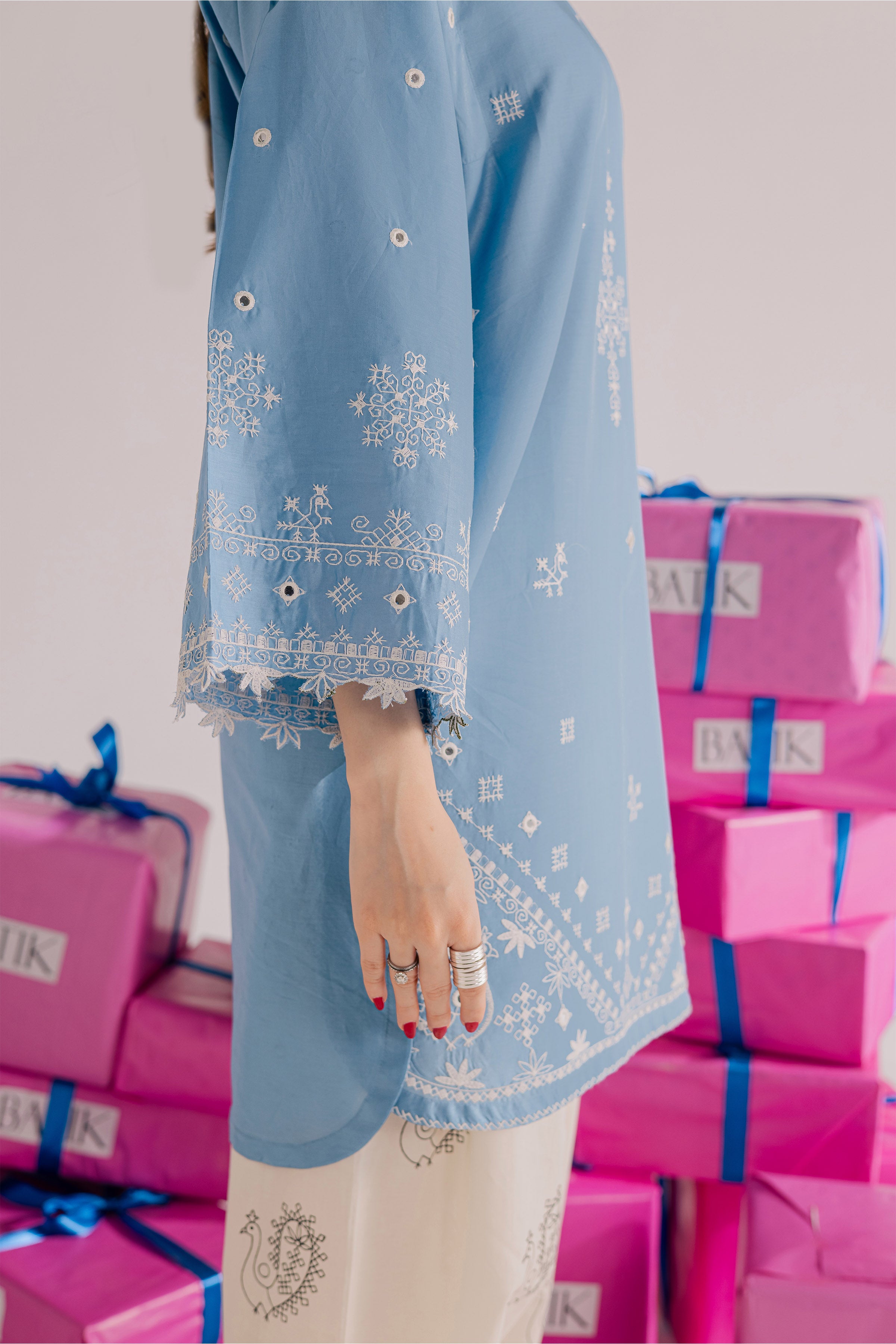 Santro 2Pc - Embroidered Lawn Dress EverydayEdit26 BATIK XS / Quite Harbor / Pima Lawn-S / Quite Harbor / Pima Lawn-M / Quite Harbor / Pima Lawn-L / Quite Harbor / Pima Lawn-XL / Quite Harbor / Pima Lawn