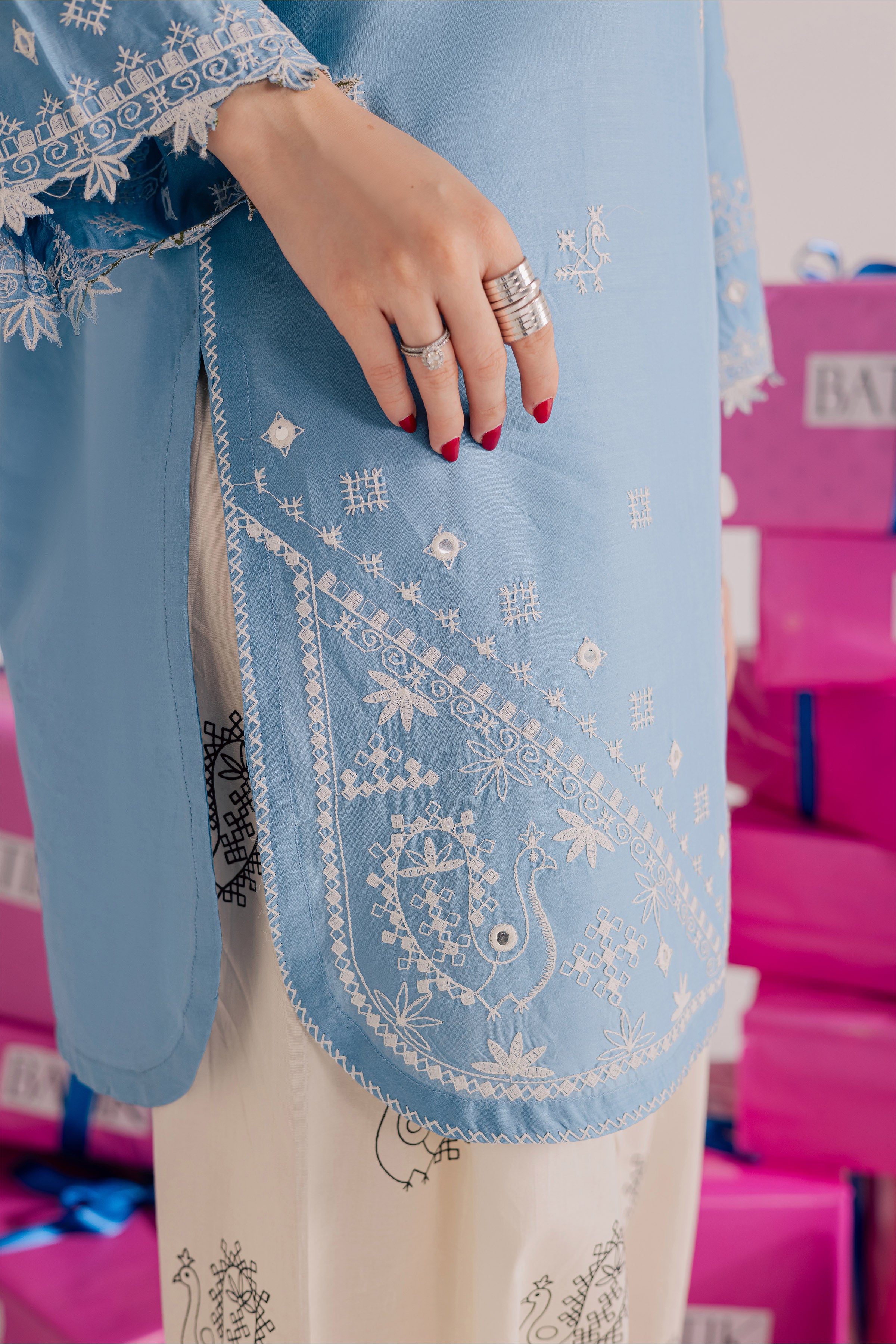 Santro 2Pc - Embroidered Lawn Dress EverydayEdit26 BATIK XS / Quite Harbor / Pima Lawn-S / Quite Harbor / Pima Lawn-M / Quite Harbor / Pima Lawn-L / Quite Harbor / Pima Lawn-XL / Quite Harbor / Pima Lawn