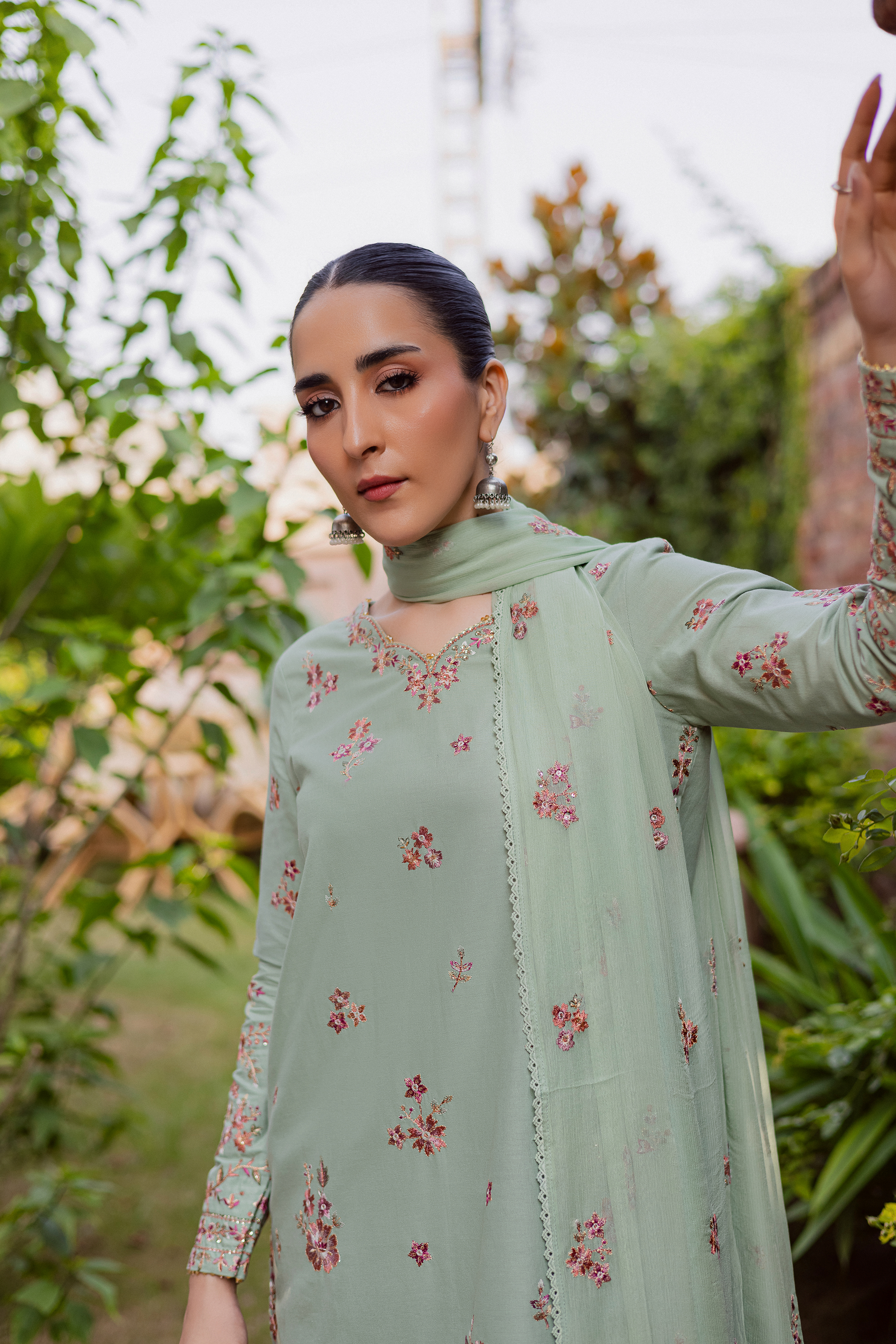 Sea Zunaisha 3Pc - Embroidered Khaddar Dress BATIK WINTER PRET 2025 BATIK XS / Sea Green / Khaddar-S / Sea Green / Khaddar-M / Sea Green / Khaddar-L / Sea Green / Khaddar-XL / Sea Green / Khaddar