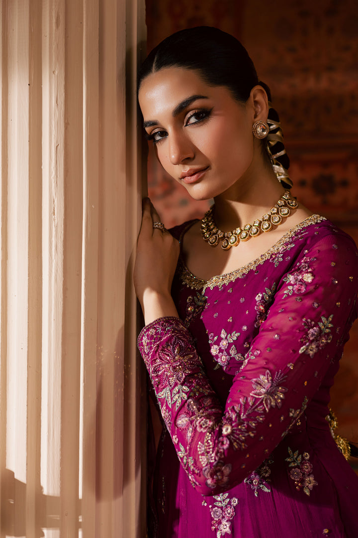 Sehar 3Pc - Chiffon Wedding Frock BATIKLuxePRET2025  BATIK   S / Magenta / Raw Silk & Chiffon-M / Magenta / Raw Silk & Chiffon-L / Magenta / Raw Silk & Chiffon