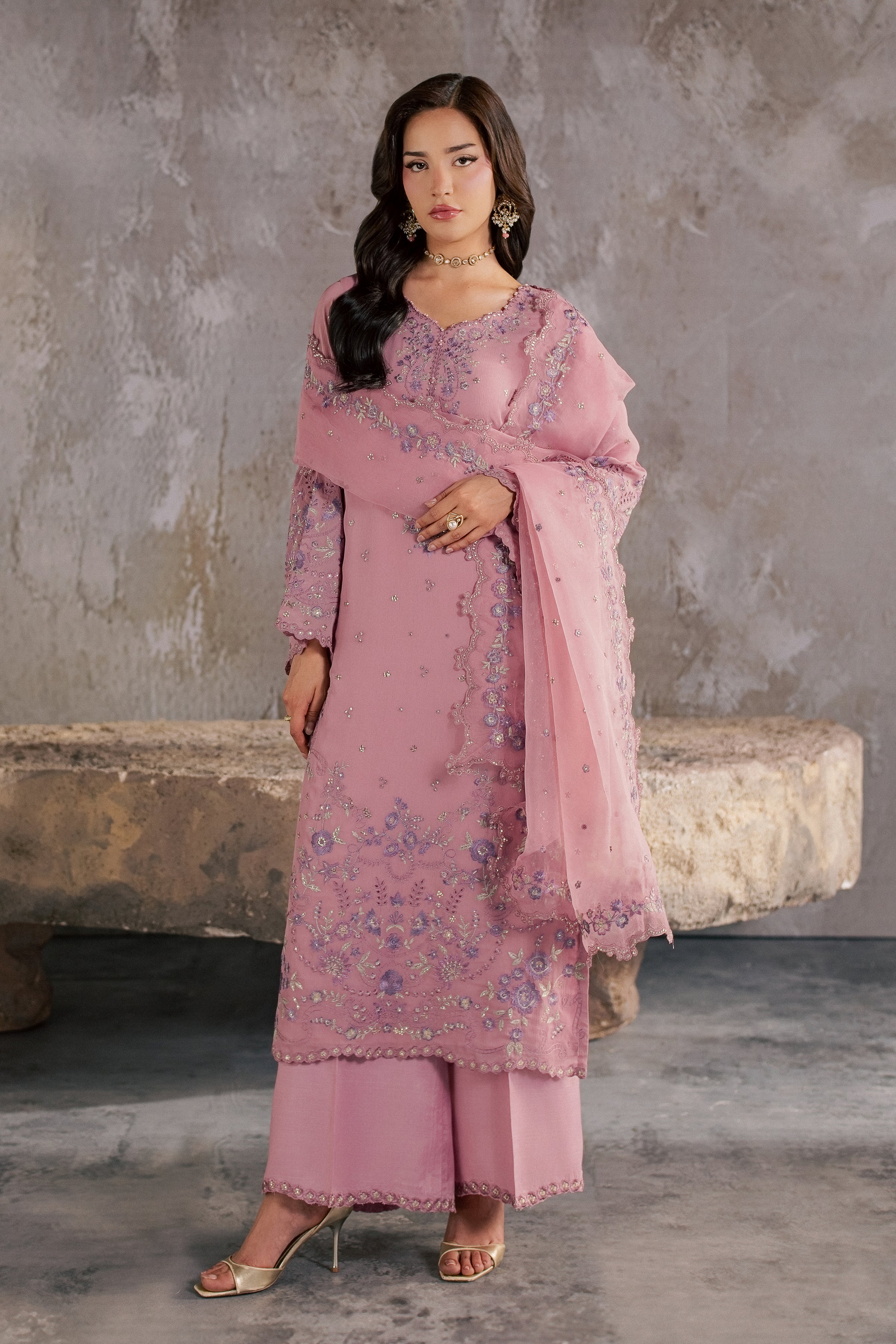 Sehaz 3Pc - Festive Luxe Pret BATIKSTUDIO2026 BATIK S / Tea Pink / Crinkle-M / Tea Pink / Crinkle-L / Tea Pink / Crinkle