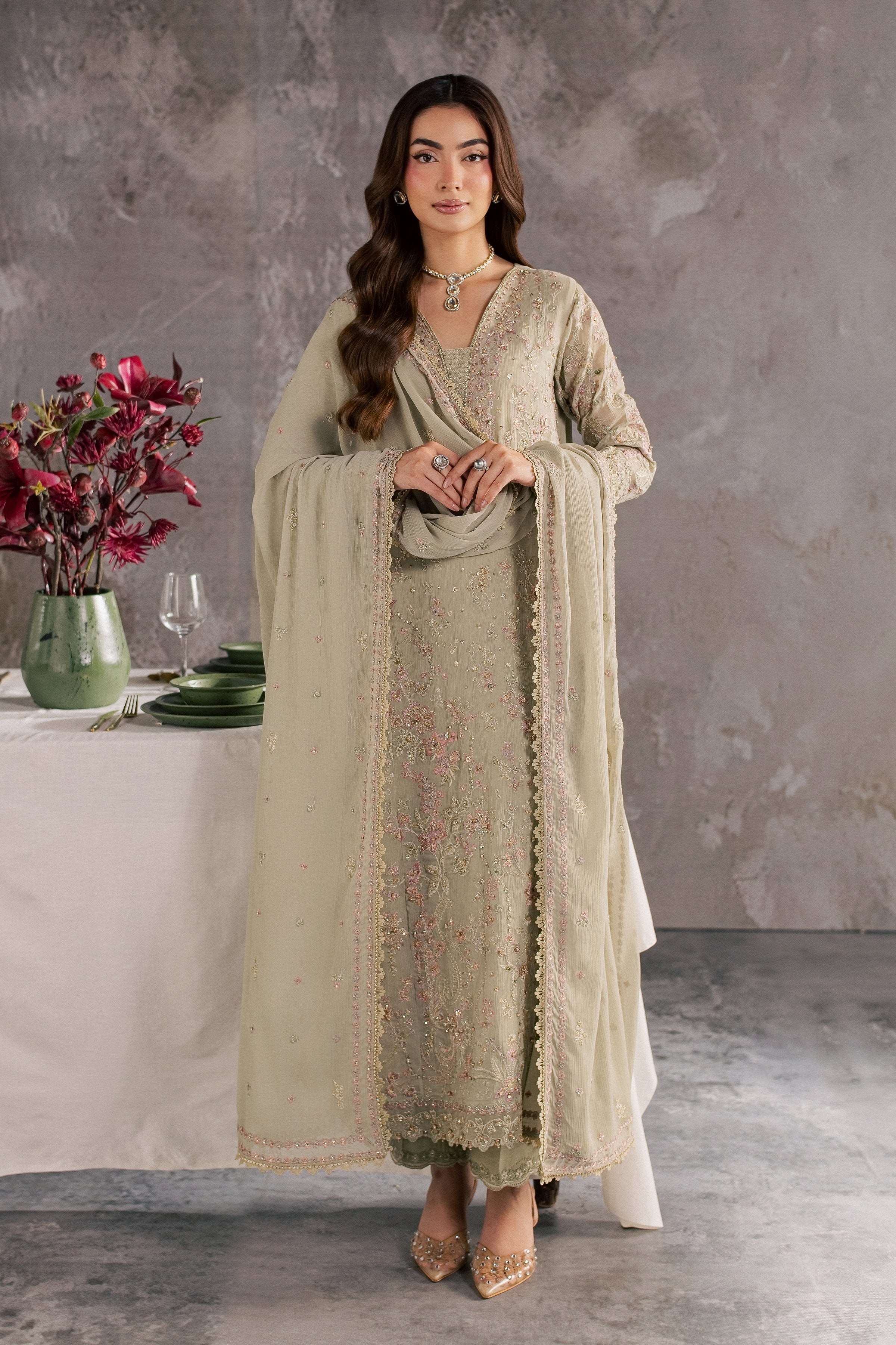 Selinah 3Pc - Festive Luxe Pret BATIKSTUDIO2026 BATIK S / Pistachio / Crinkle-M / Pistachio / Crinkle-L / Pistachio / Crinkle