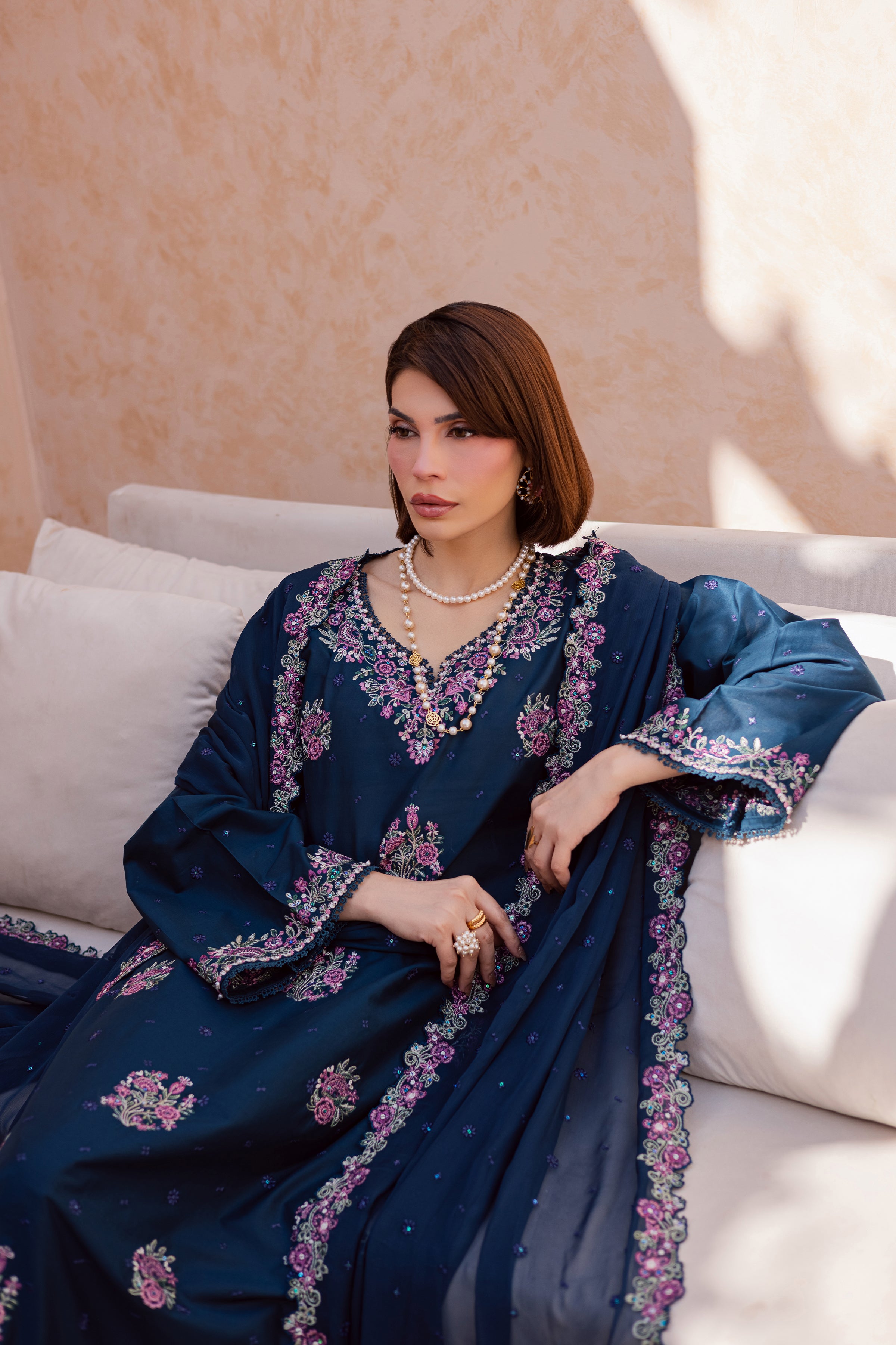 Serelis 3Pc - Festive Embroidered Lawn BATIKEID2026 BATIK XS / Ocean Blue / Pima Lawn-S / Ocean Blue / Pima Lawn-M / Ocean Blue / Pima Lawn-L / Ocean Blue / Pima Lawn-XL / Ocean Blue / Pima Lawn