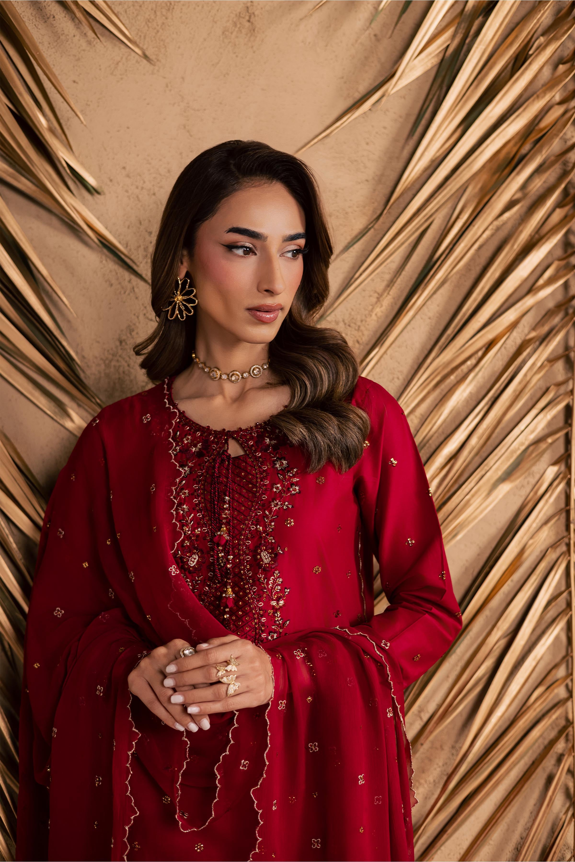 Shaili 3Pc - Embroidered Festive Pret BATIKSS26 BATIK XS / Red / Giza-S / Red / Giza-M / Red / Giza-L / Red / Giza-XL / Red / Giza